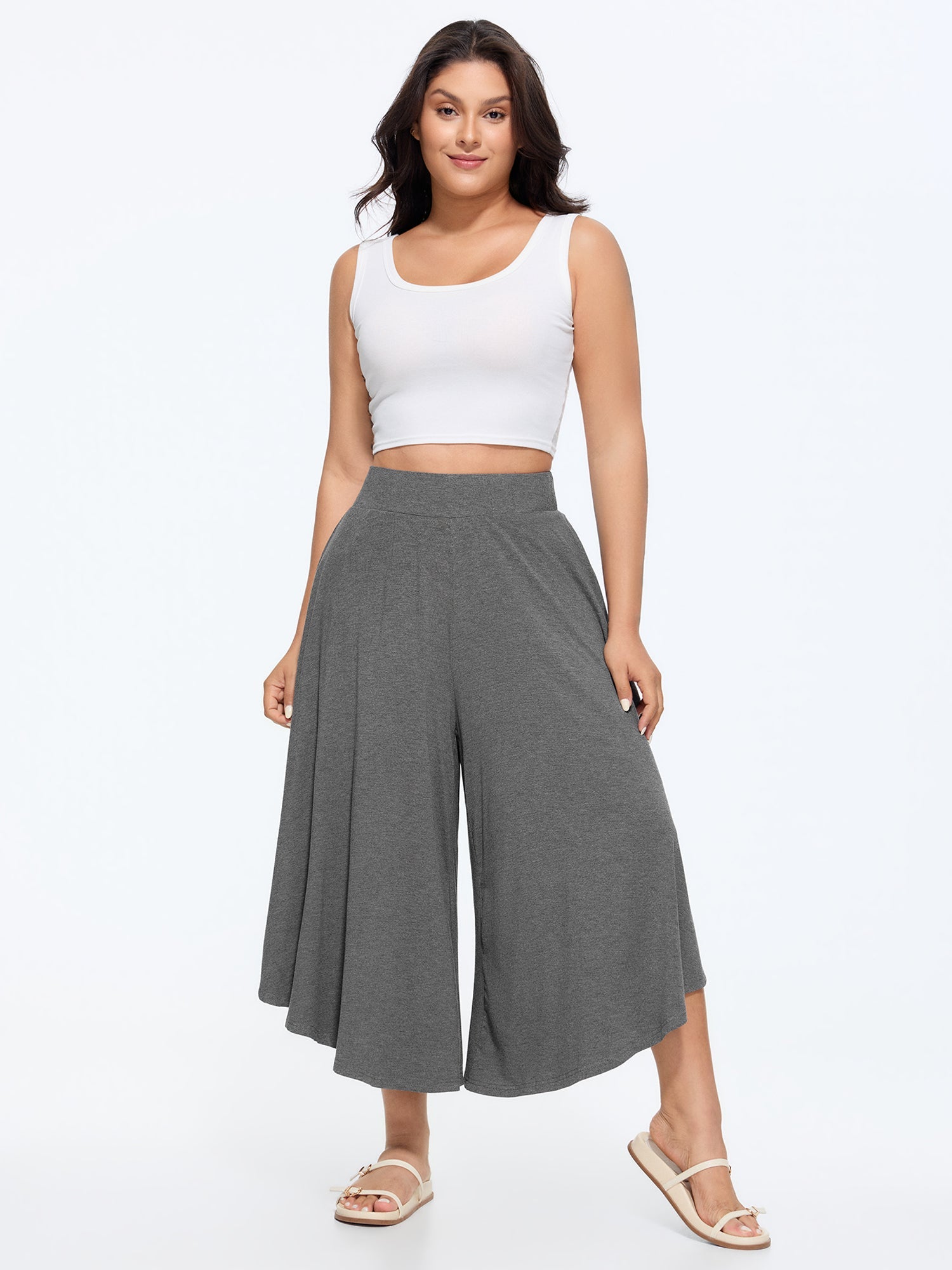 Supersoft Pleated Wide Waistband Pants