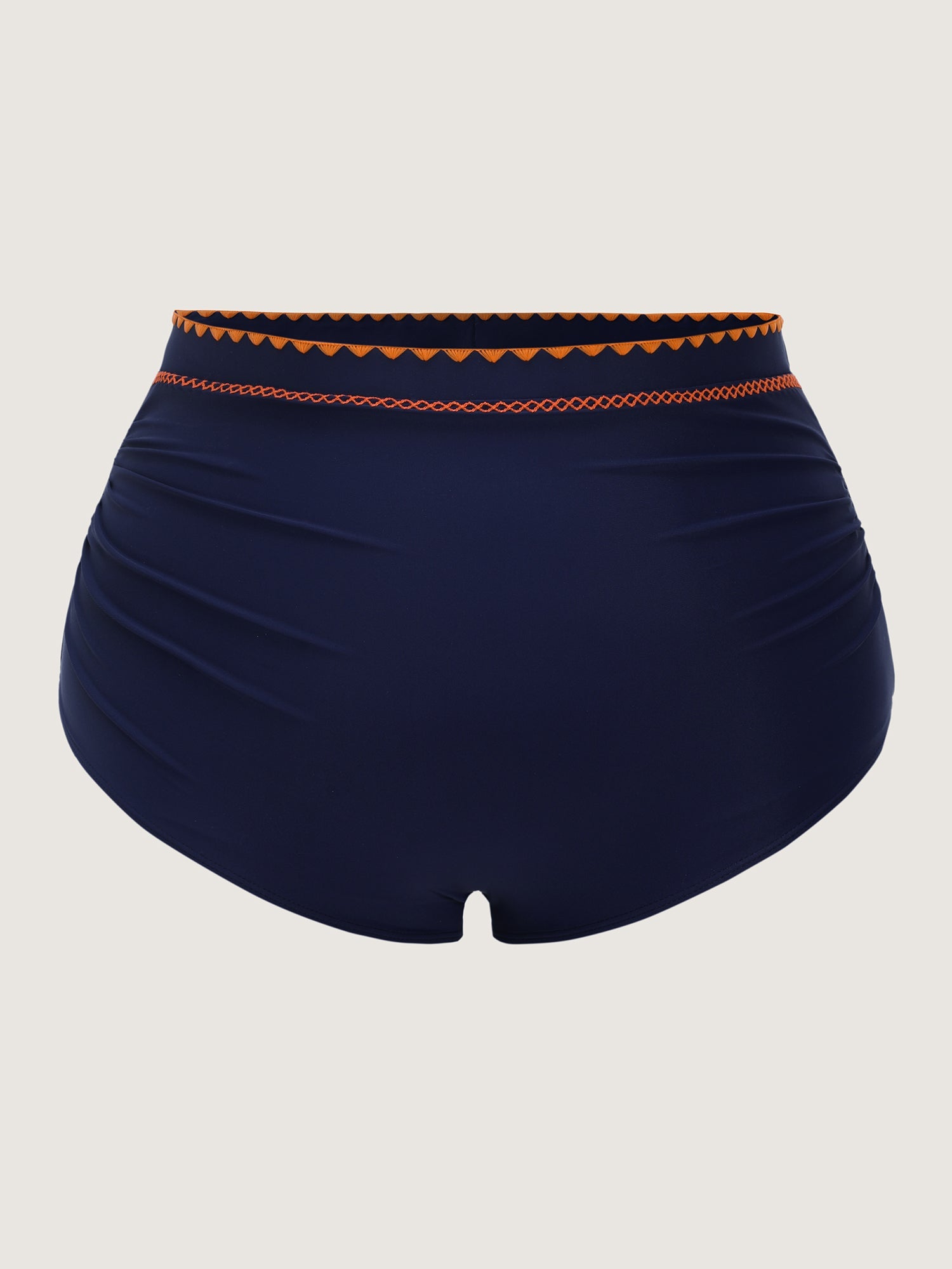 Color Contrast Embroidered Swim Bottoms