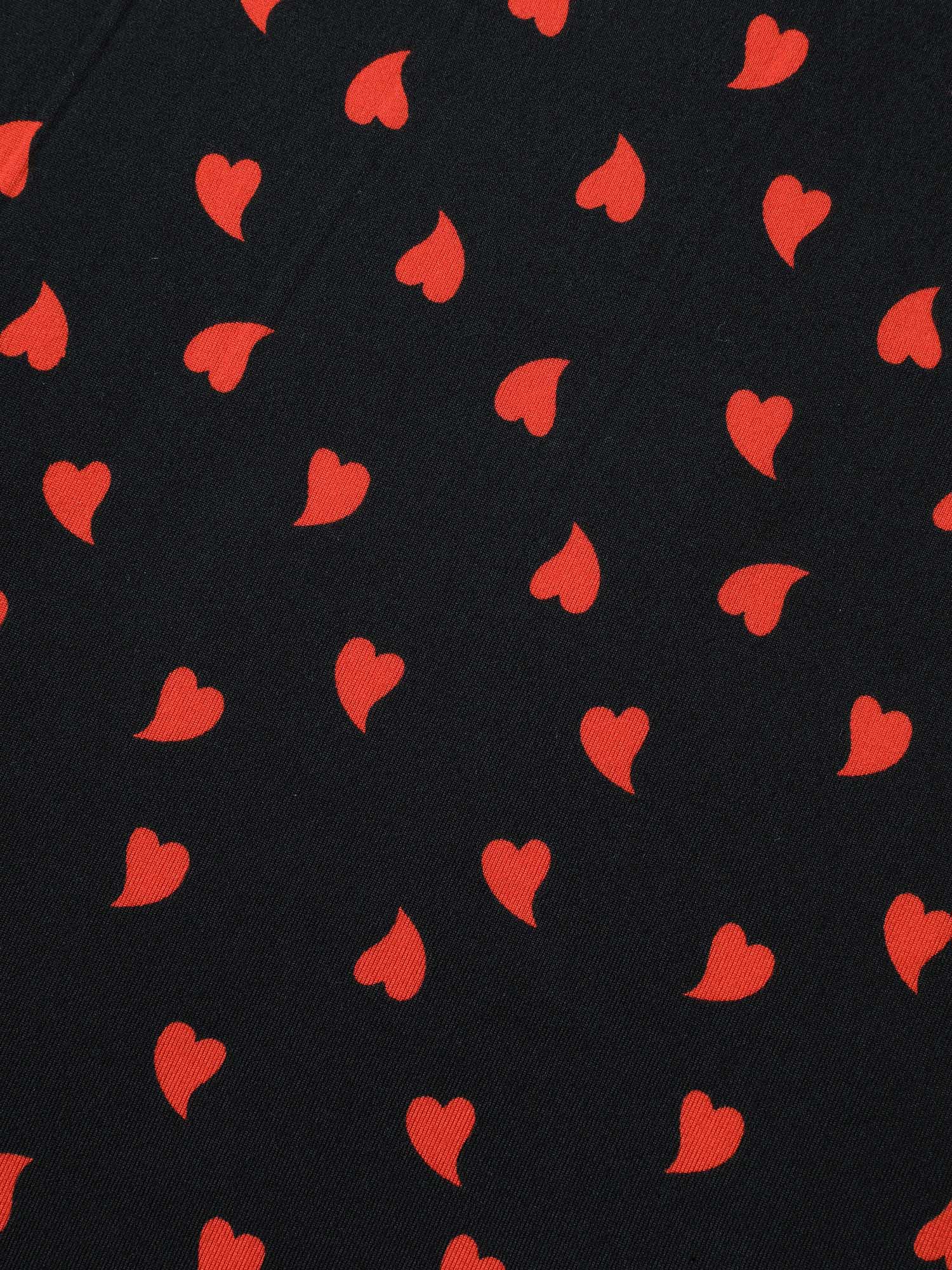 Heart Print Ruched Bust Stretchy Top