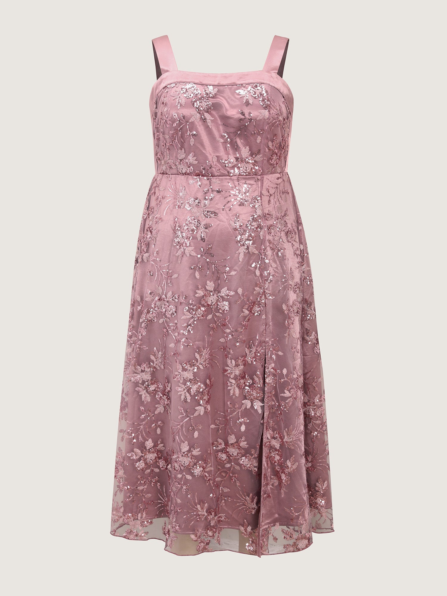 Charming Floral Sequin Embroidered Maxi Dress