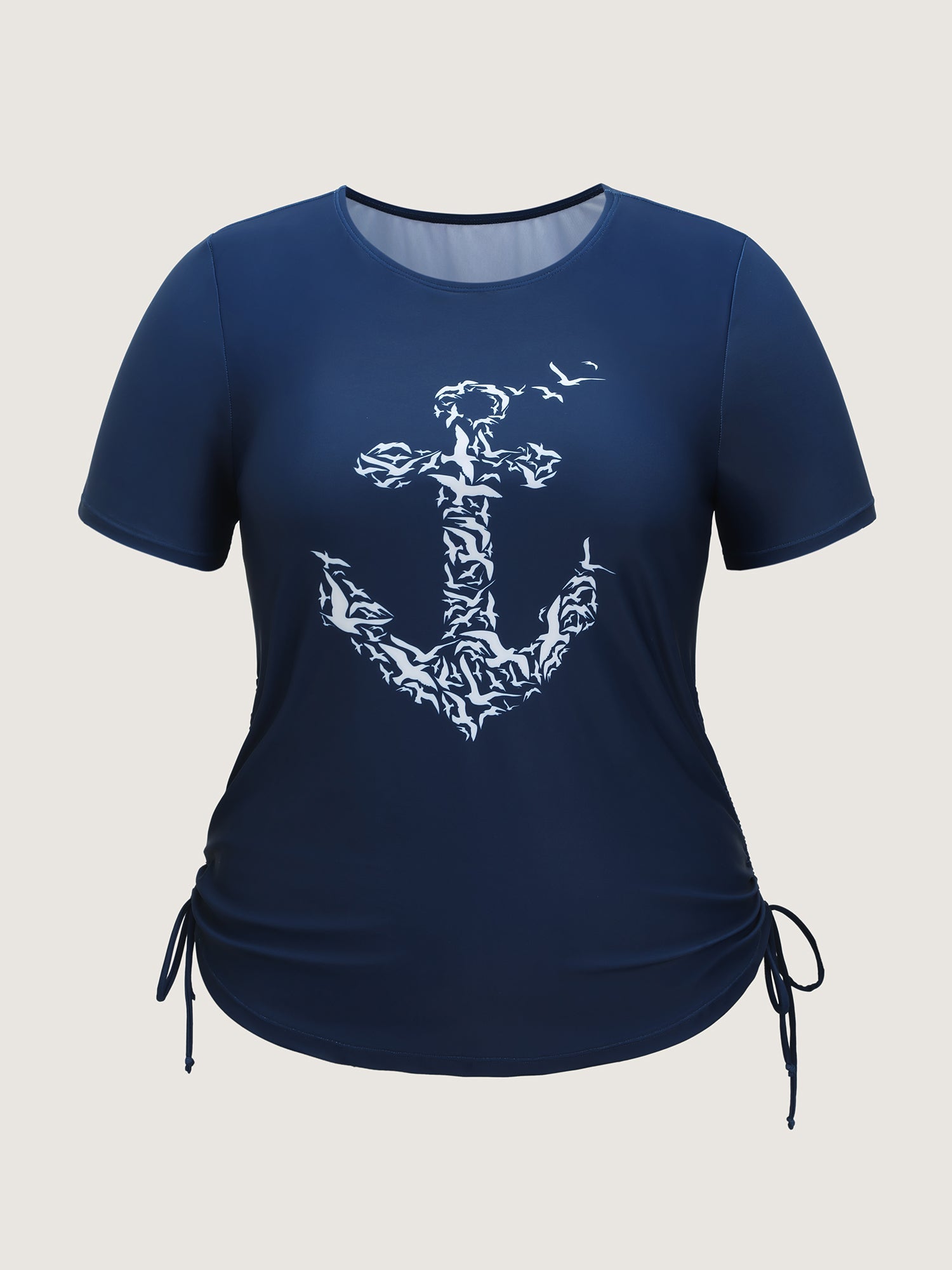 Sail Away Print Fitted Swim Top