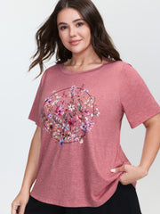Supersoft Floral Print Round Neck T-Shirt