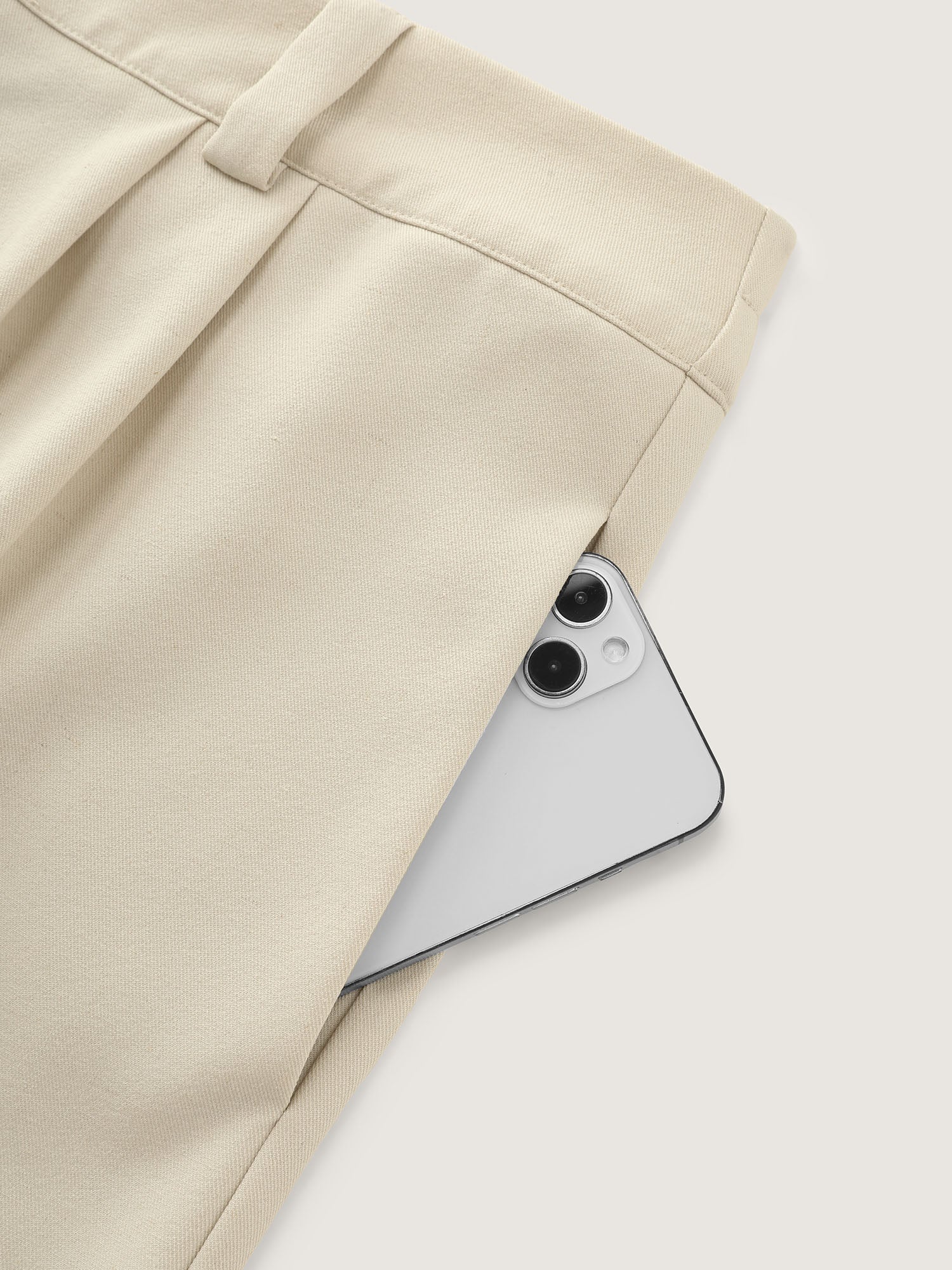 Breathable Linen Blend Flap Back Pockets Shorts