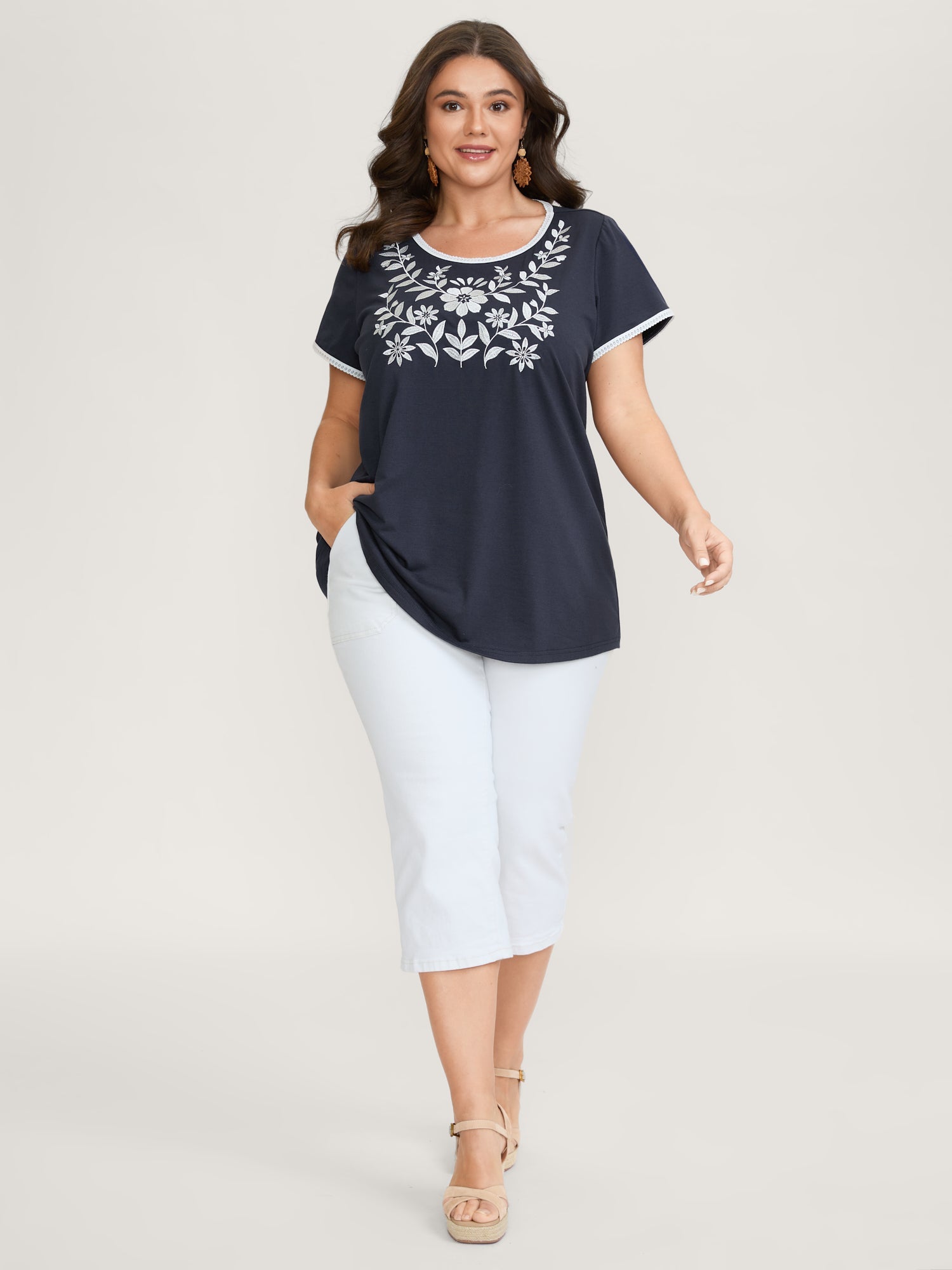Supersoft Floral Embroidered T-Shirt