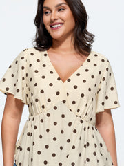 Supersoft Polka Dots V-Neck Blouse