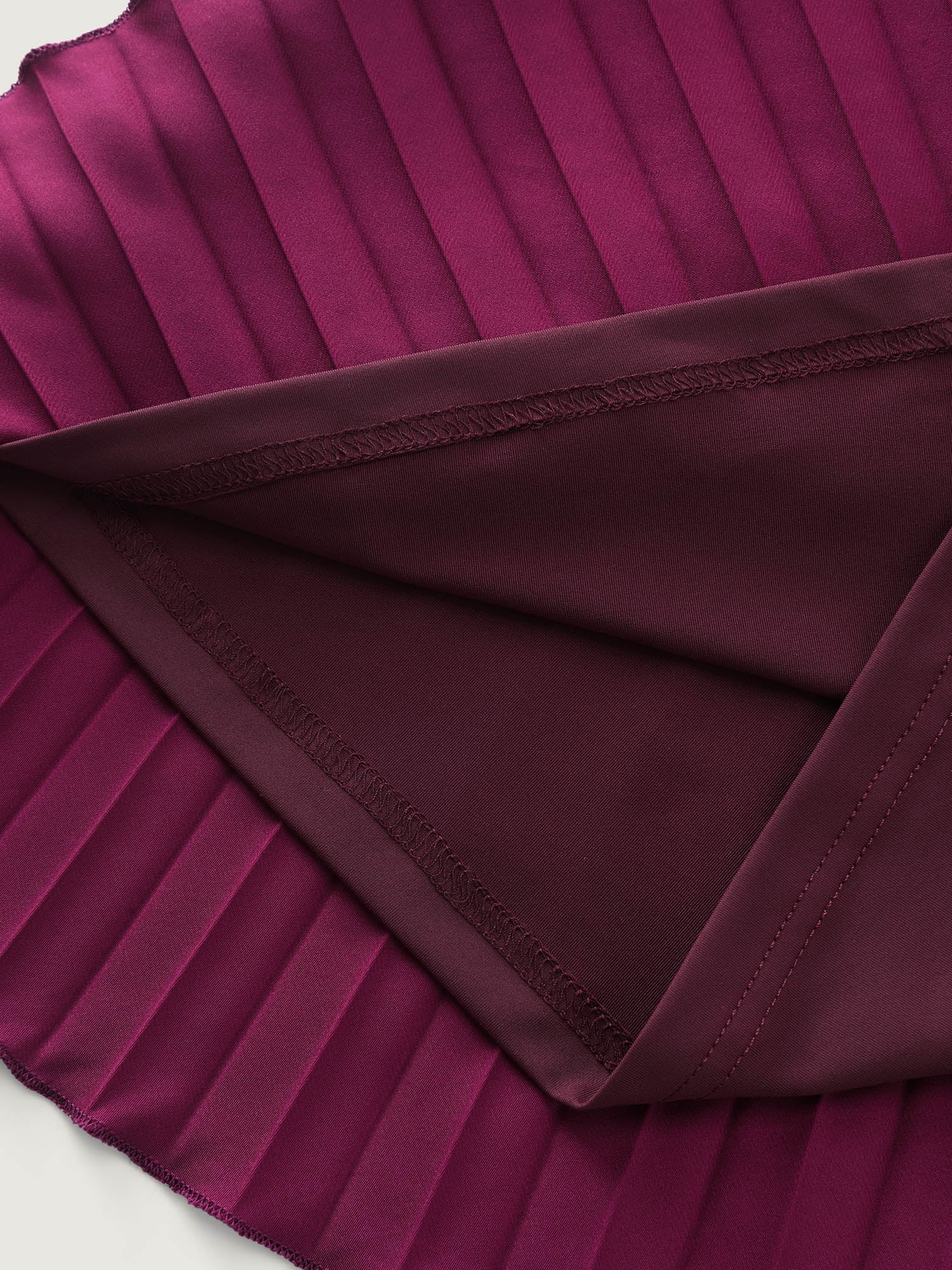 Ruched Pleated Skirt Built-In Shorts Mini Dress