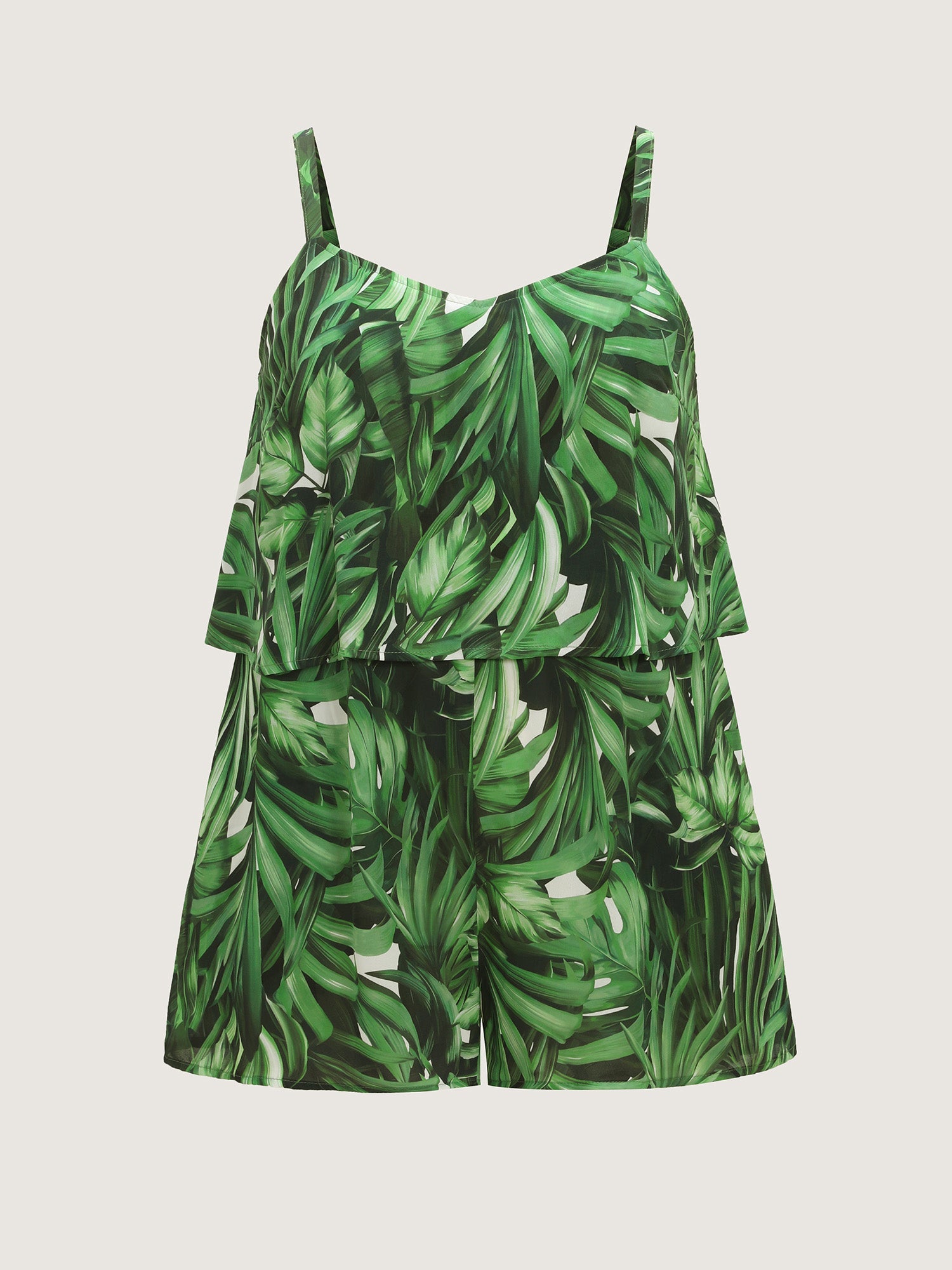 Tropical Print Wide-Leg Breezy Romper