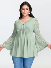 Tunic Waist-Tie Flowy Knit Top