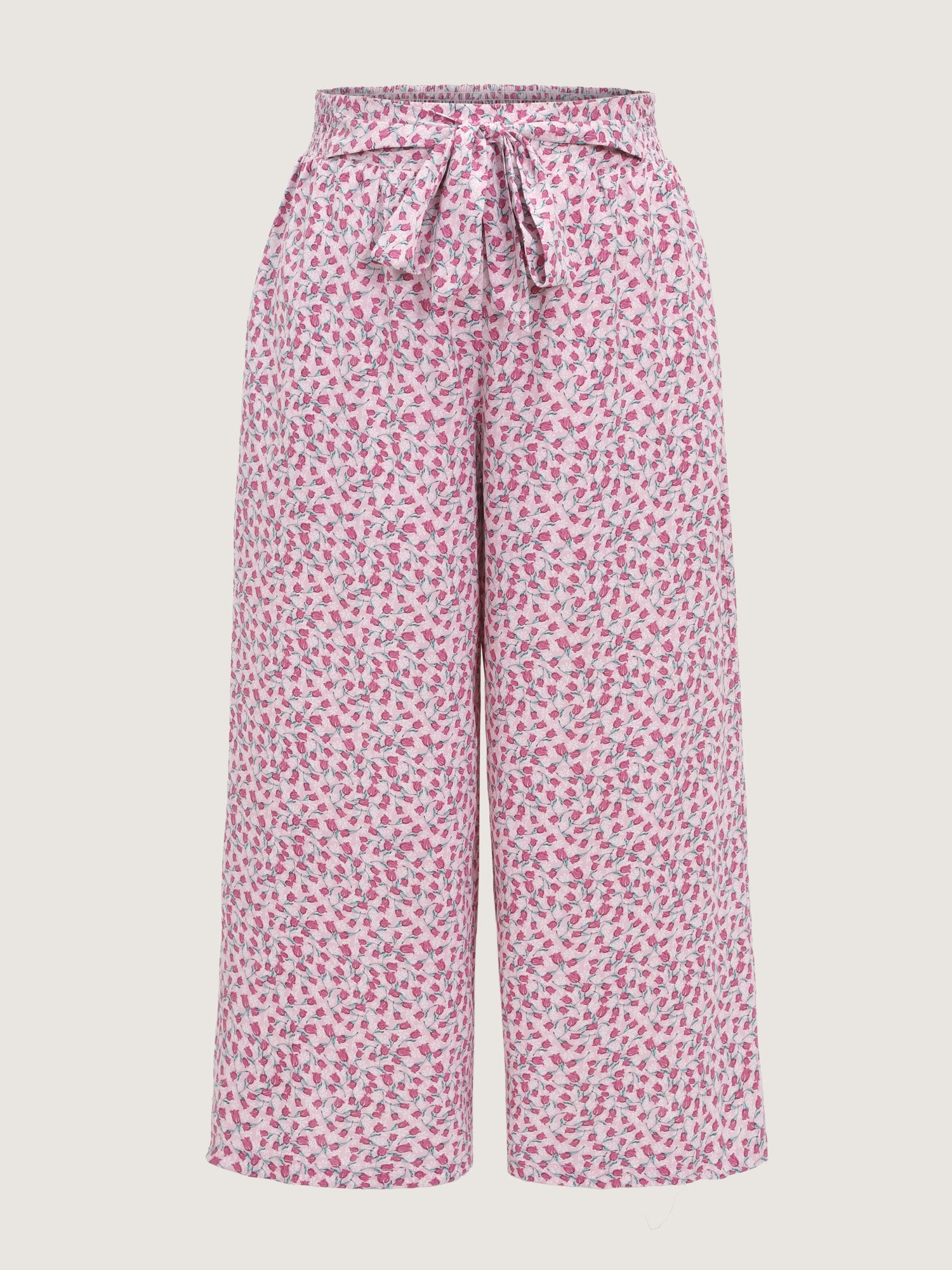 Everyday Floral Print Waist-Tie Wide-Leg Pants
