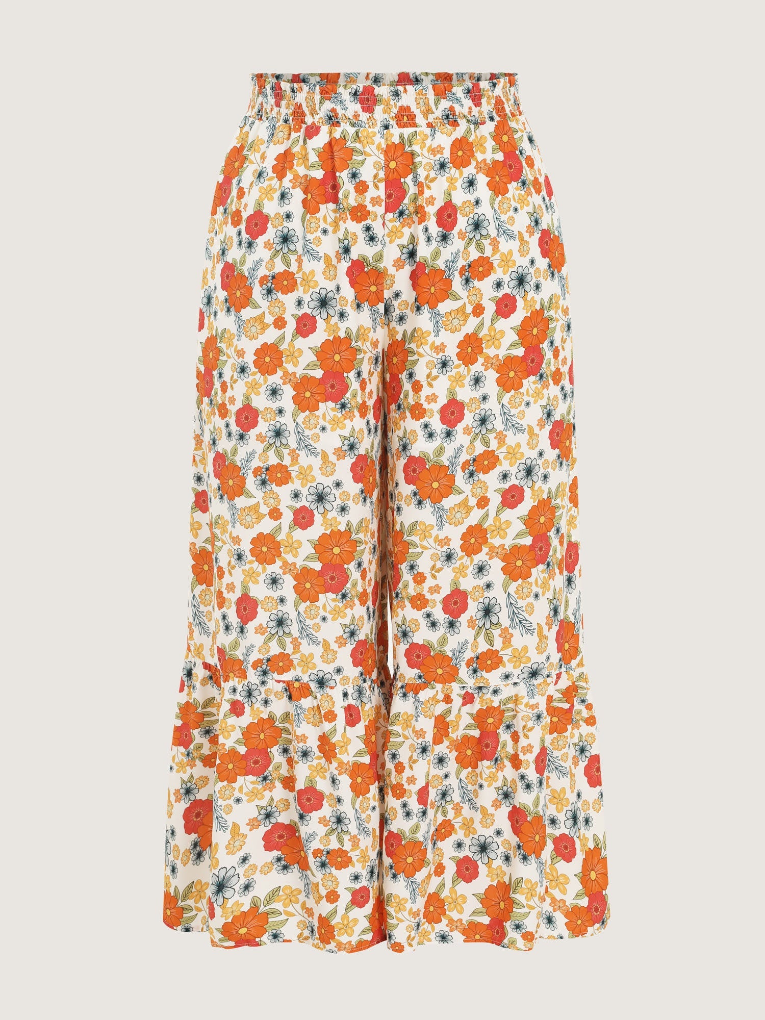 Supersoft Floral Print Ruffled Hem Pants