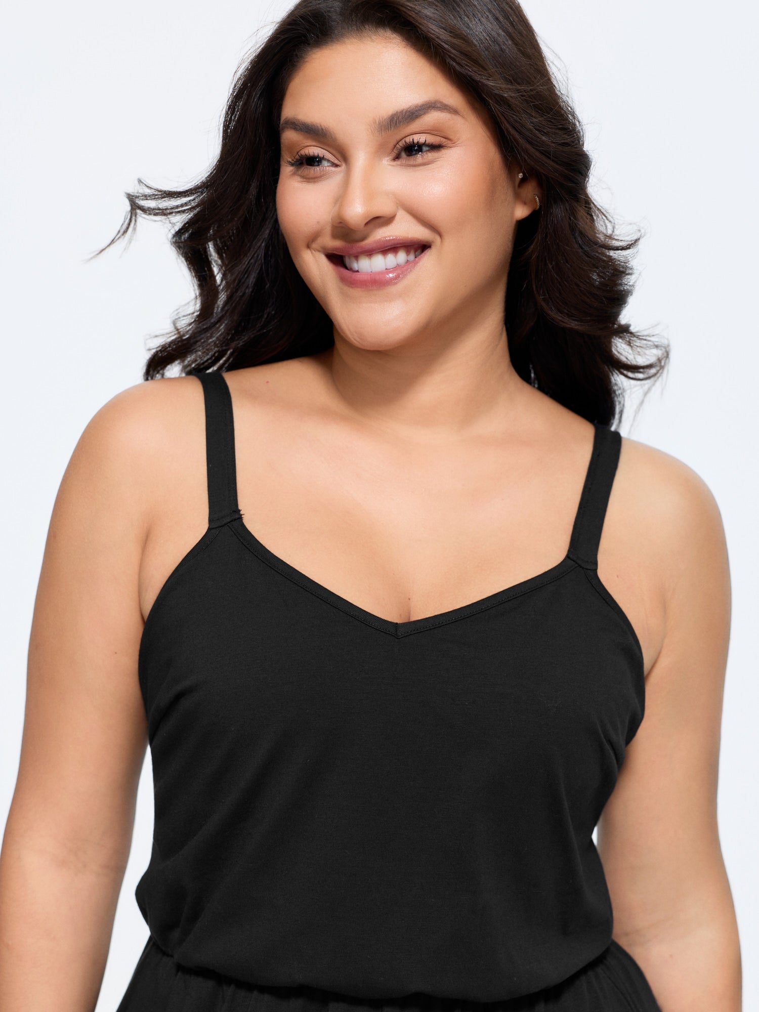 Cotton Adjustable Shoulder Straps Midi Dress