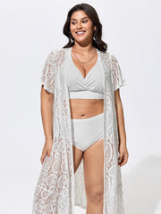 Hollowed-Out Lace Kimono