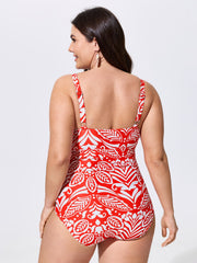 Pants Set Geometric Print One-Piece Swimsuit