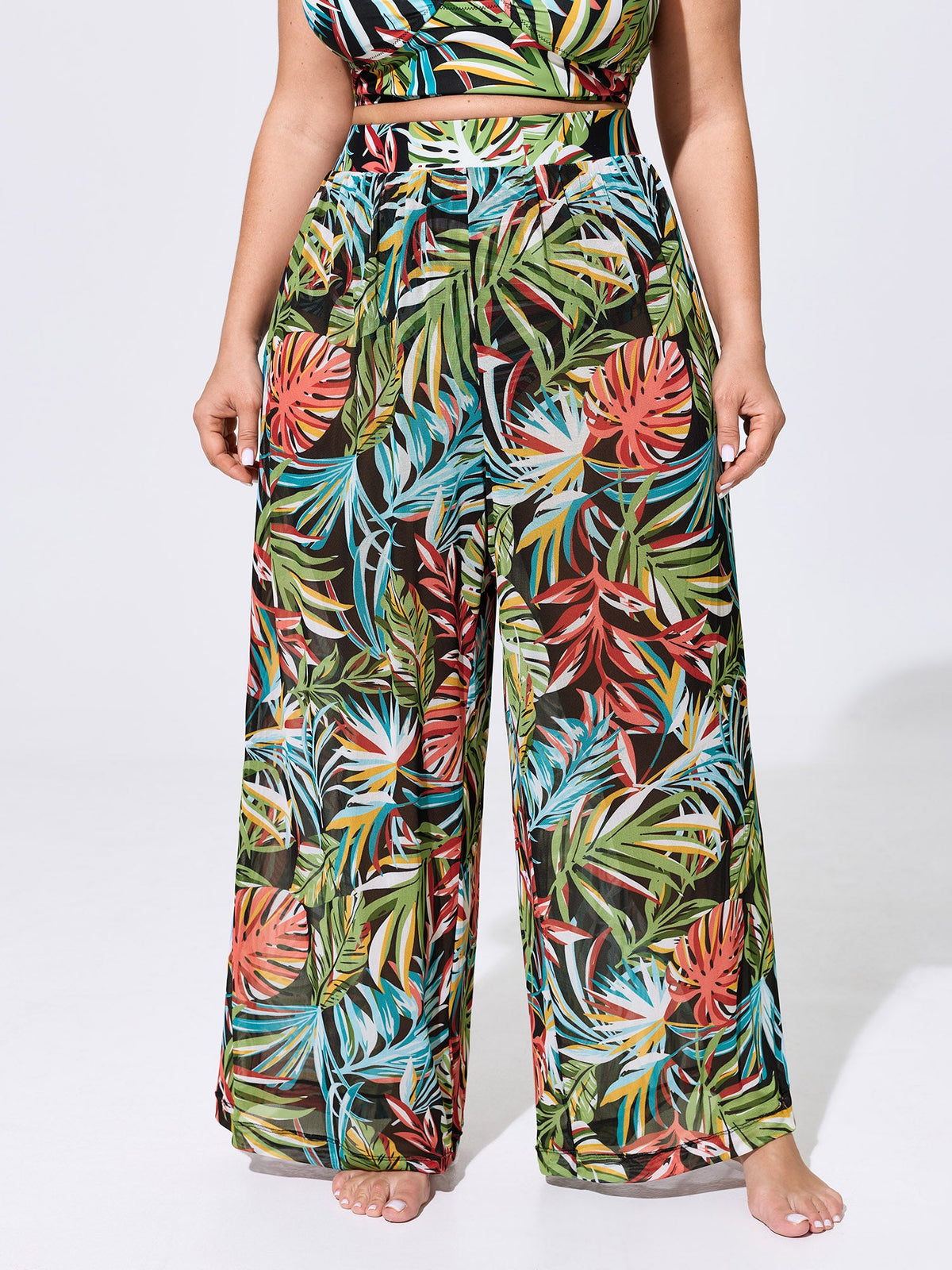 Tropical Vibes Sheer Sarong Set Swim Bottoms