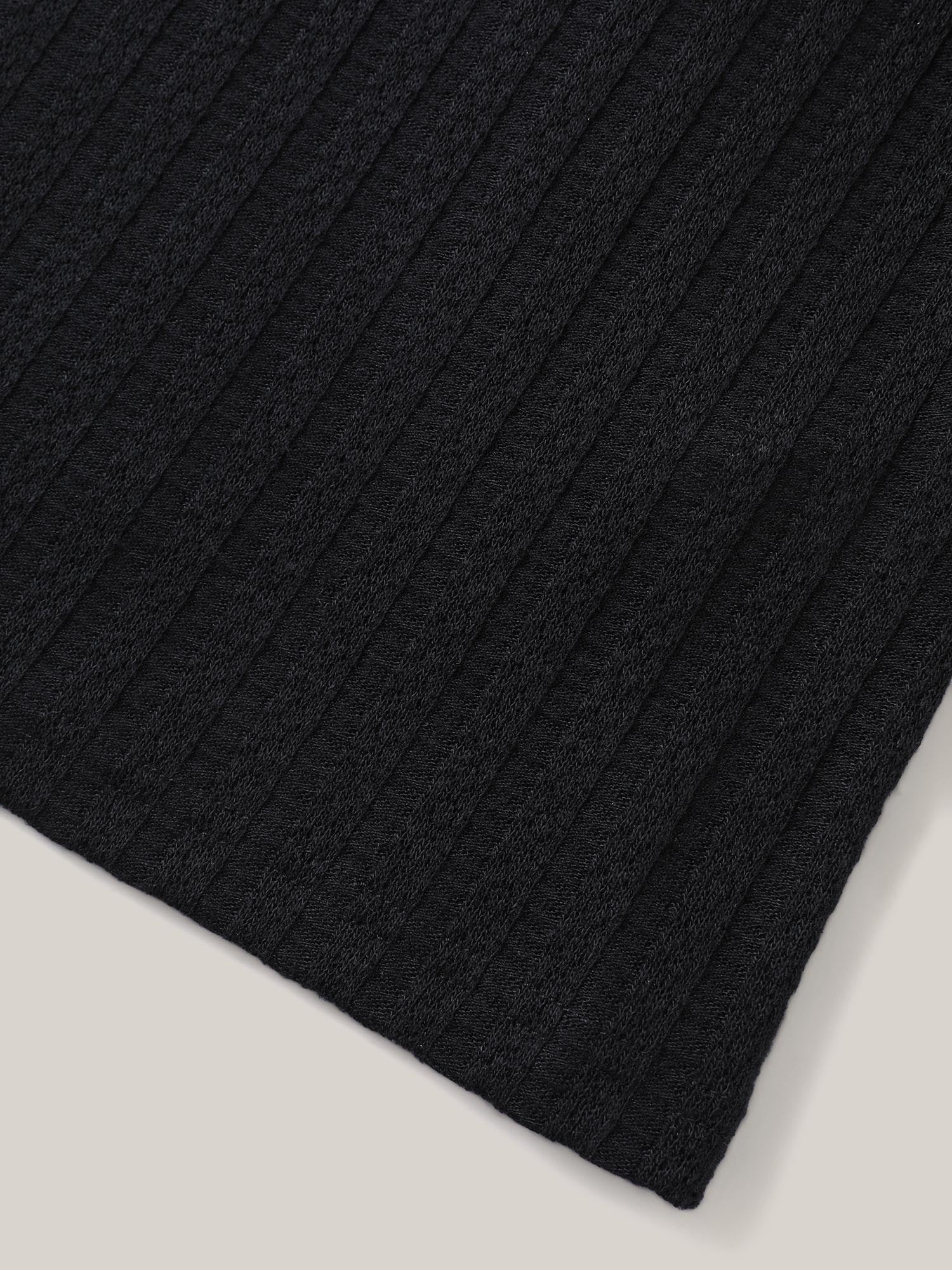Textured Pit Strip Layered Sleeve Sheer T-Shirt