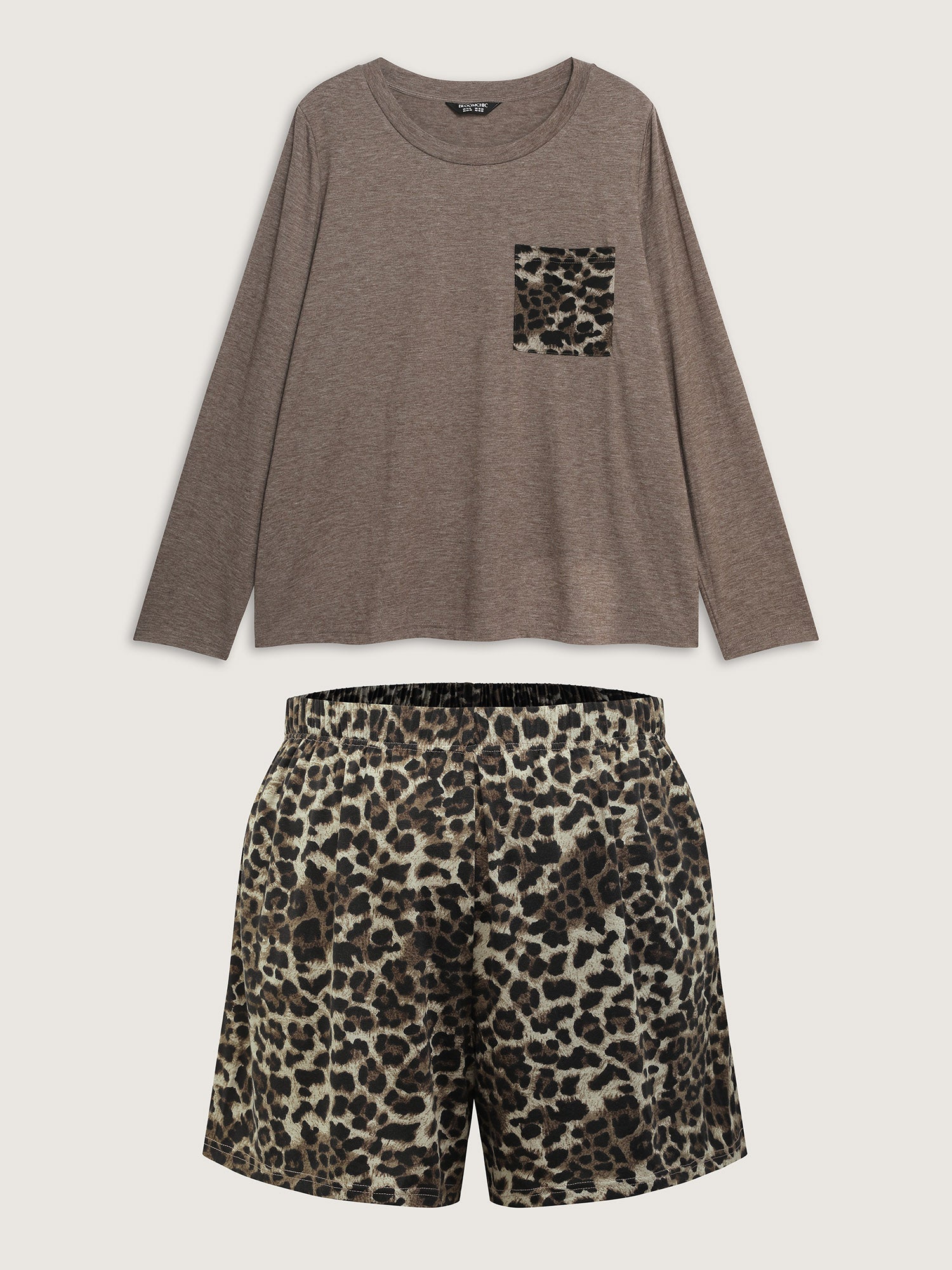 Leopard Print Contrast Lounge Set