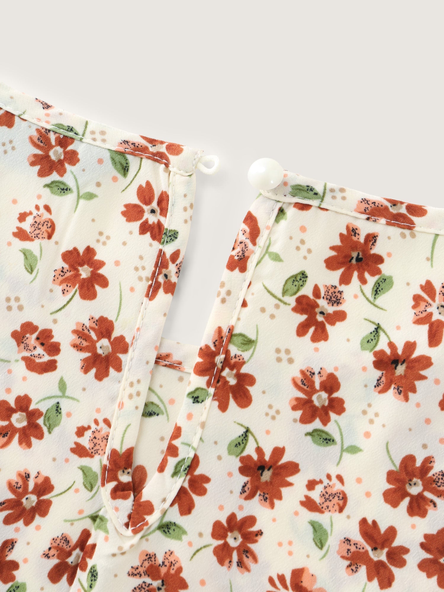 Floral Print Layered Sleeve Round Neck Blouse