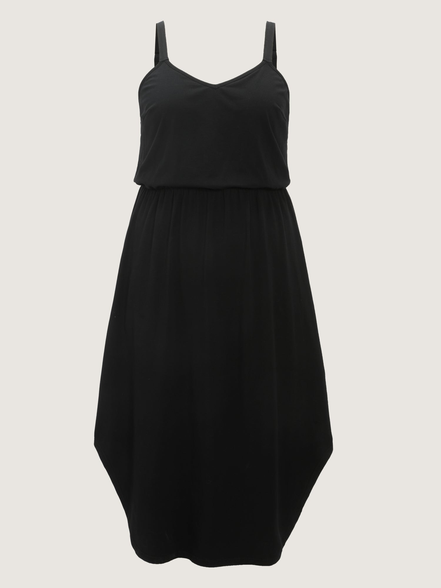 Cotton Adjustable Shoulder Straps Midi Dress