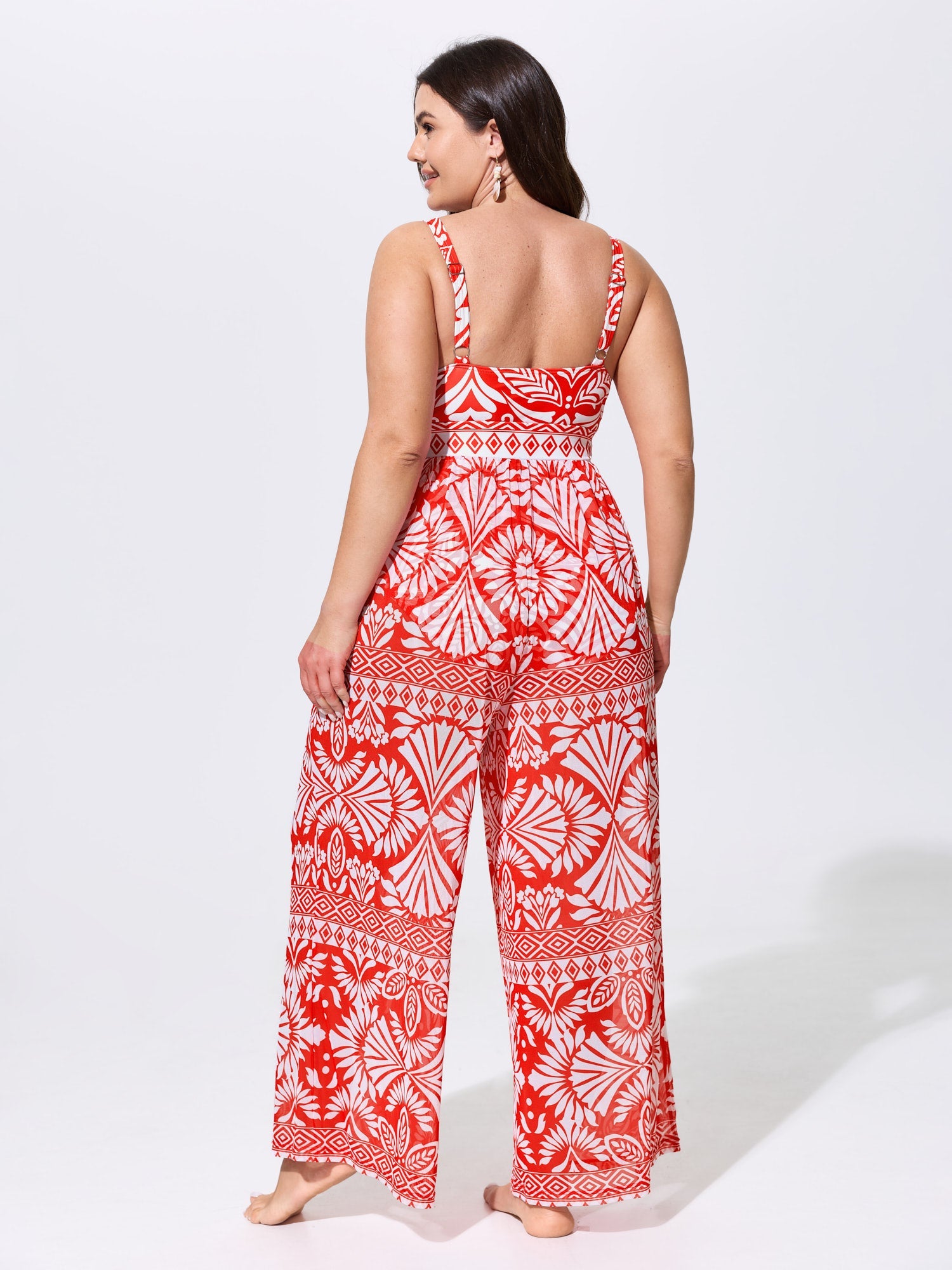 Pants Set Geometric Print One-Piece Swimsuit