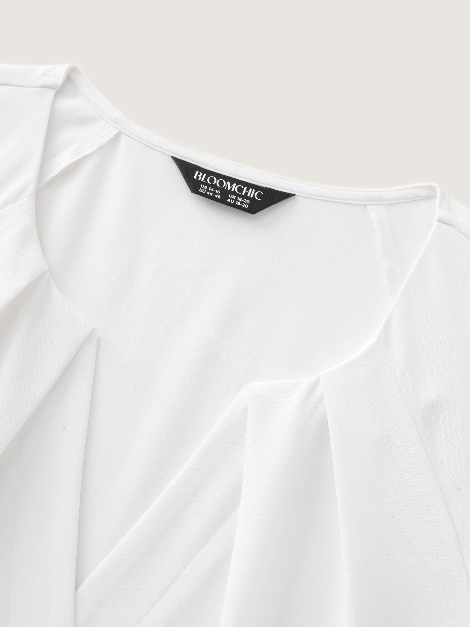 Pleated Split Neckline Placket Blouse