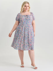 In Bloom Cinched-Waist Midi Dress