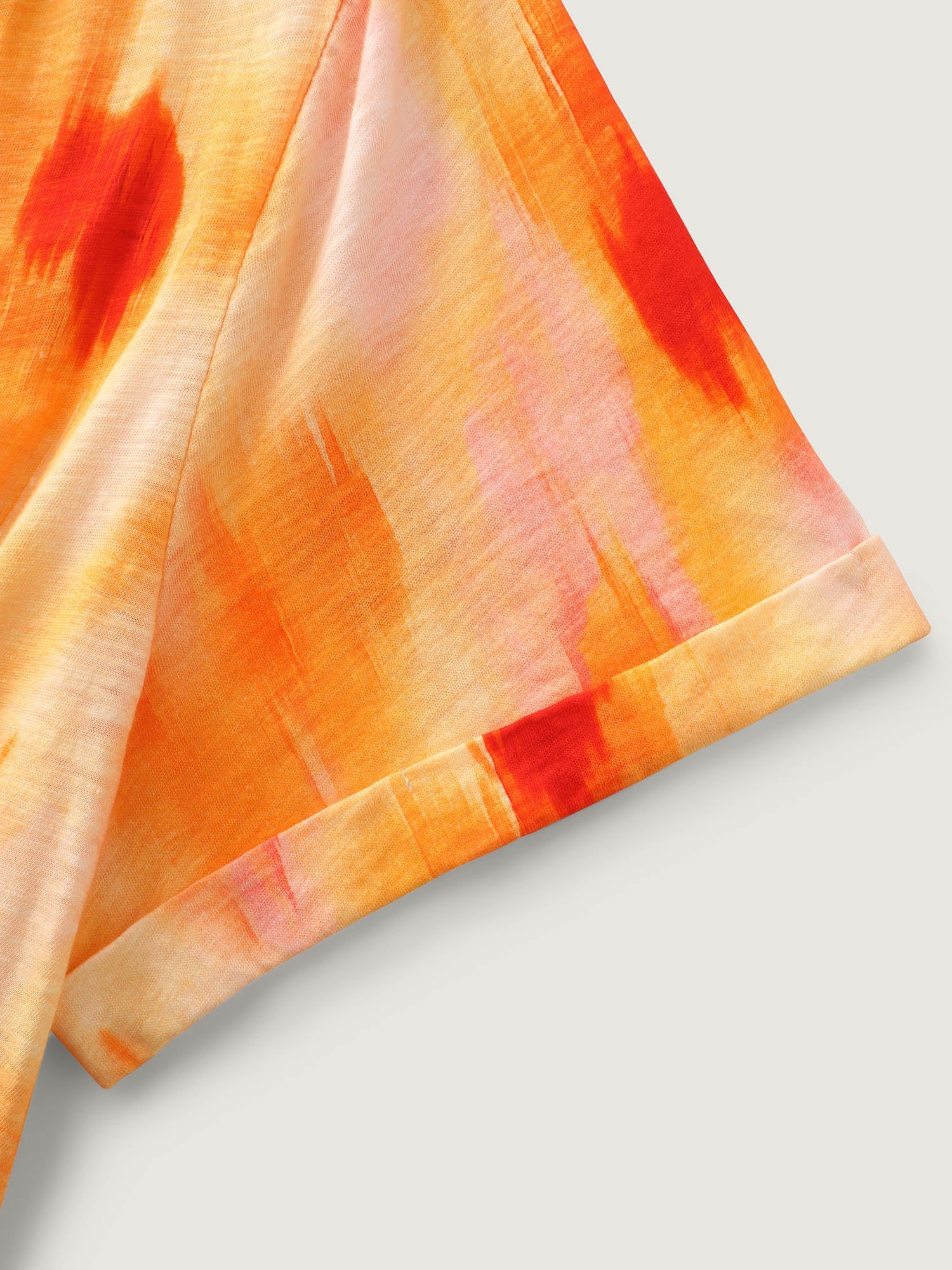 Cotton Gradient Blend Overlap Front T-Shirt