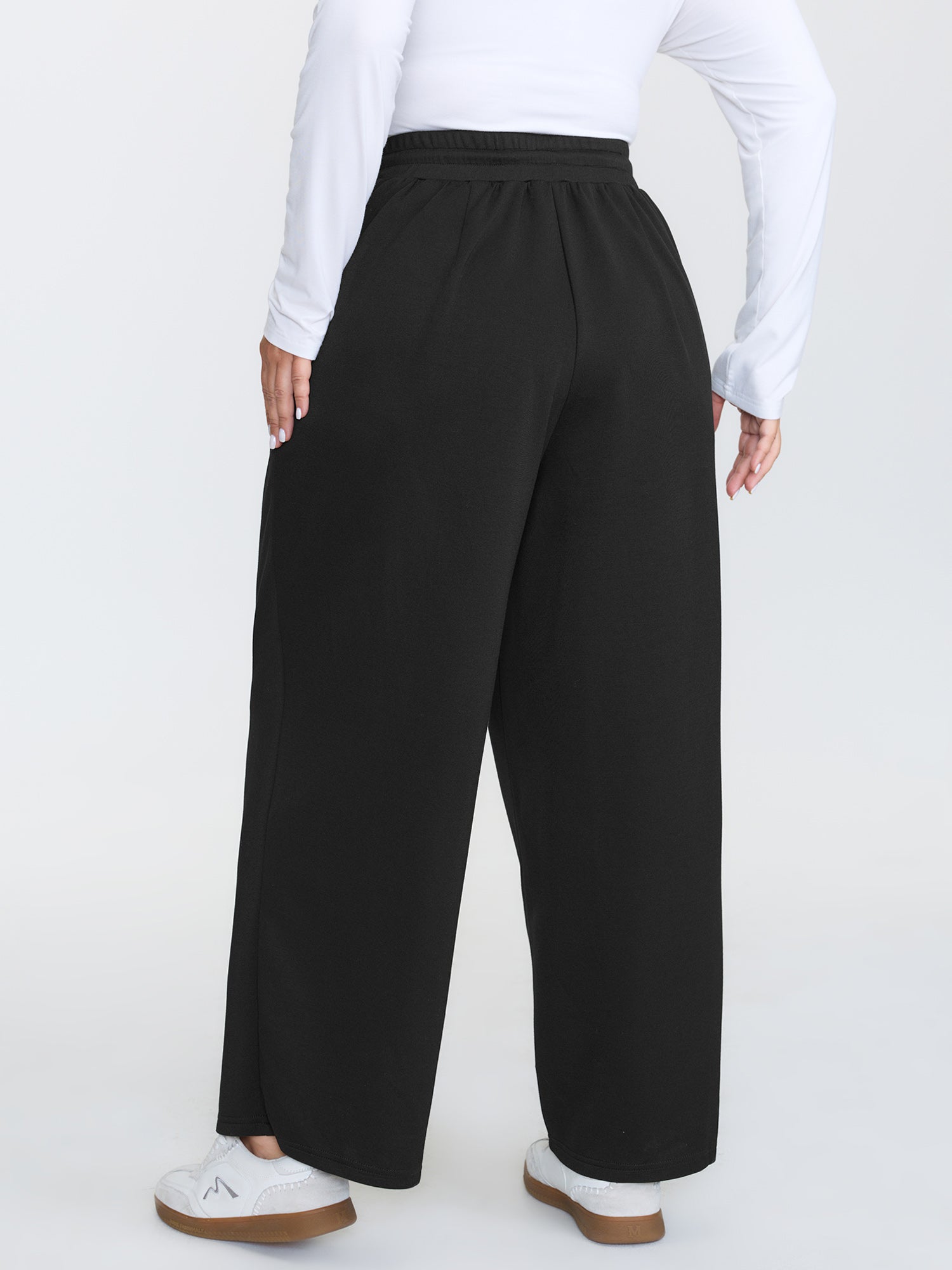Stretchy Waist Pockets Drawstring Pants