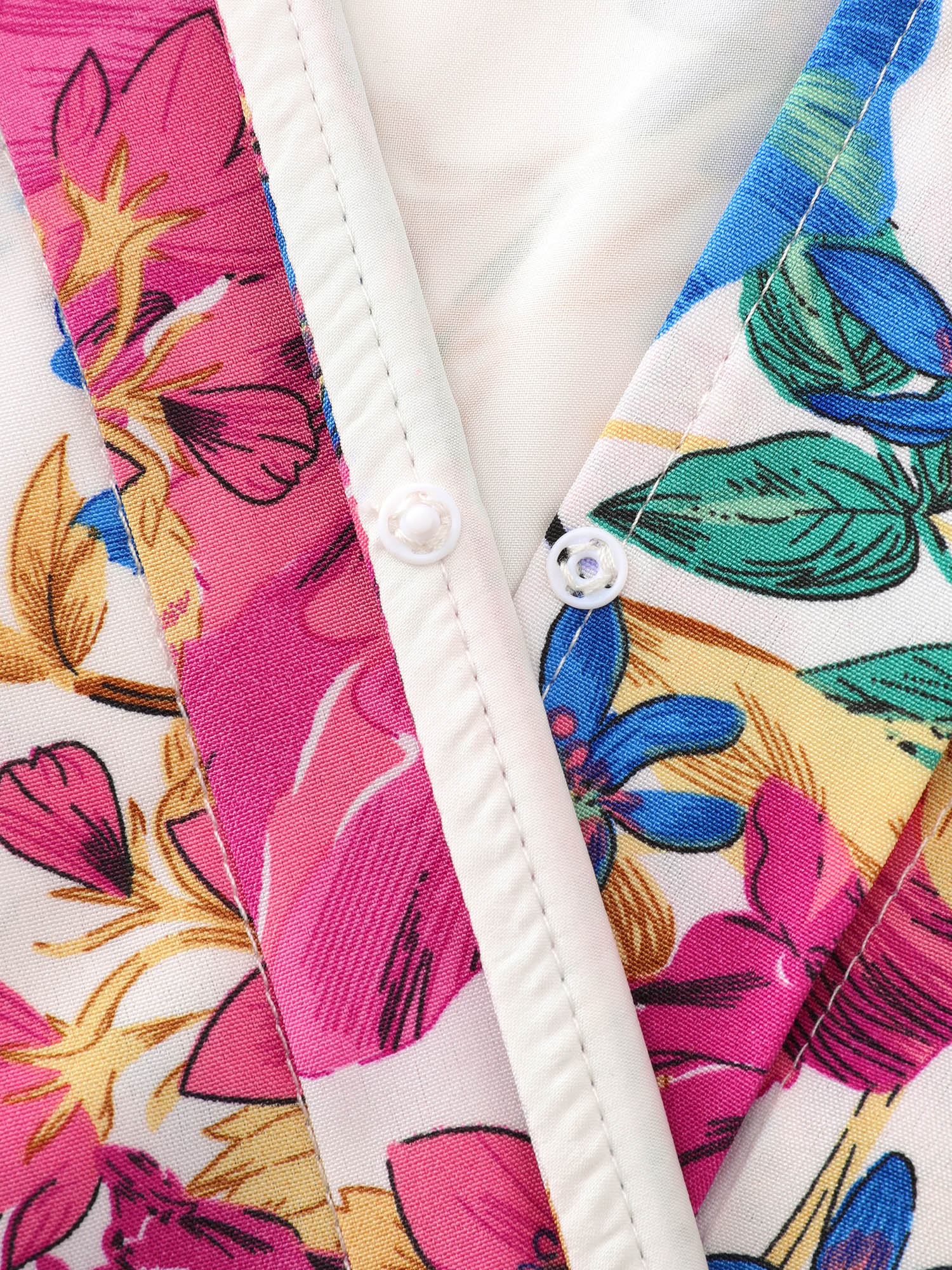 Bright Floral Print Waist-Defining Romper