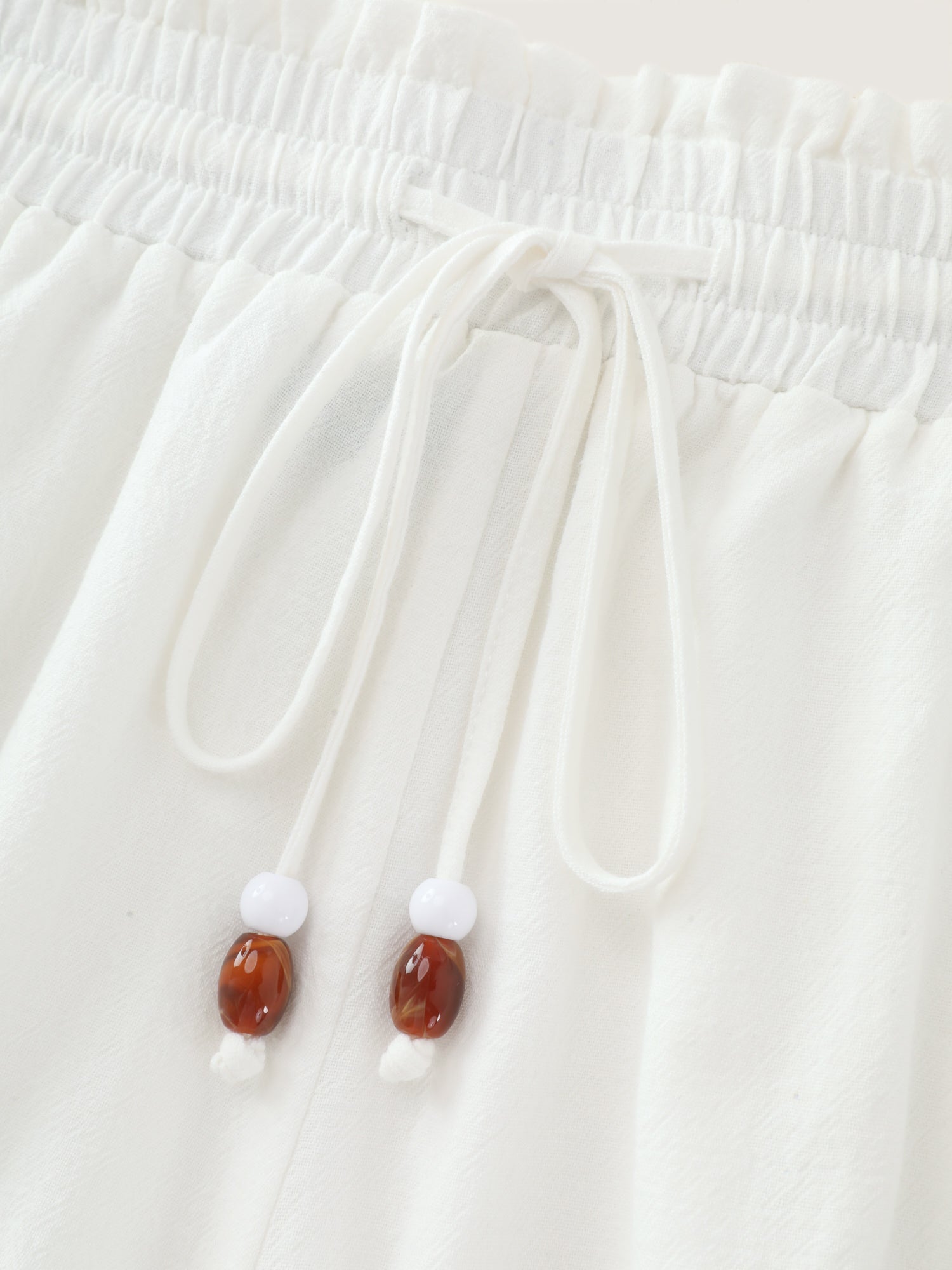 Cotton Floral Embroidered Pockets Wide-Leg Shorts