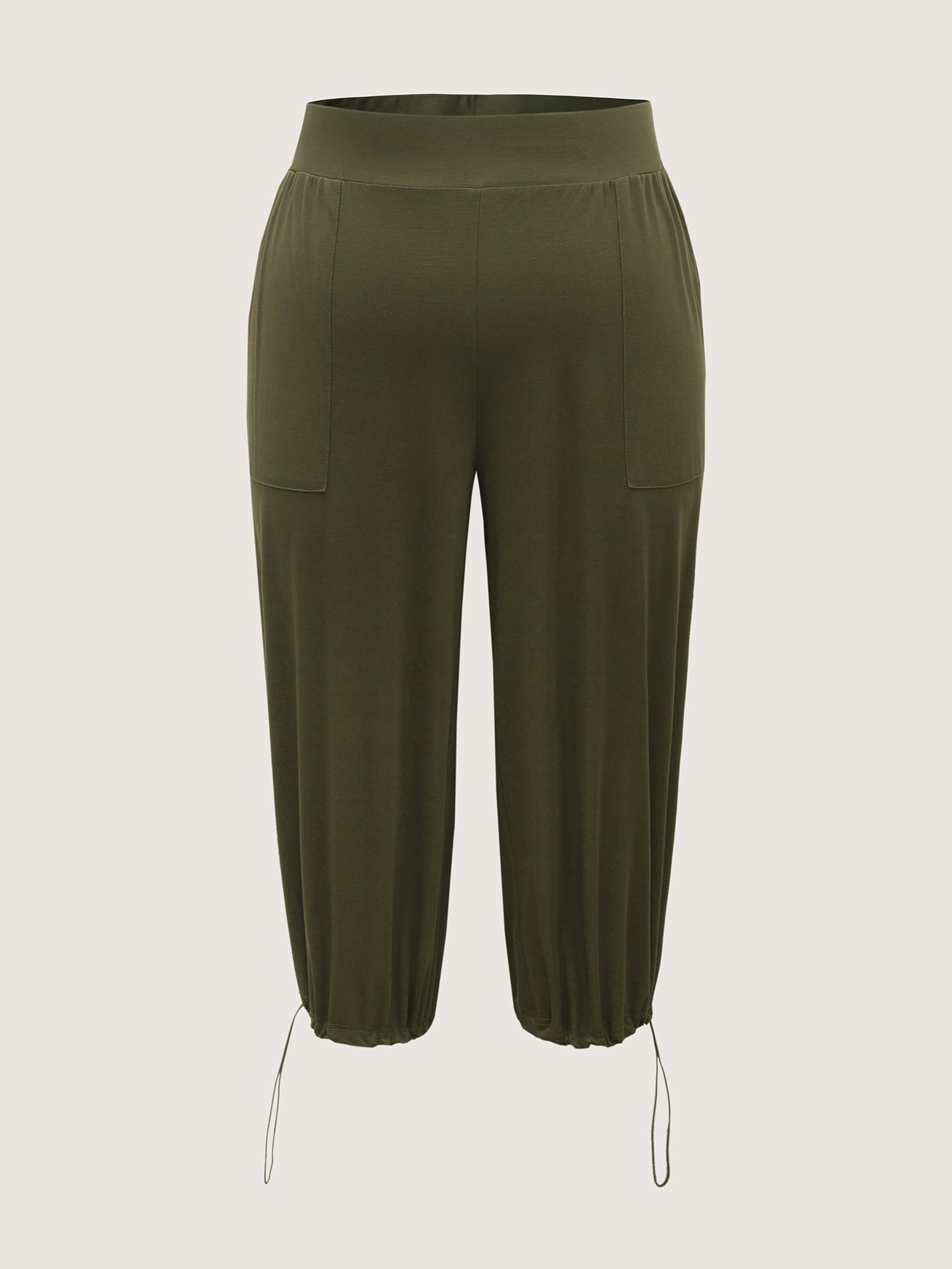 Stretchy Adjustable Cuffs Wide-Leg Pants