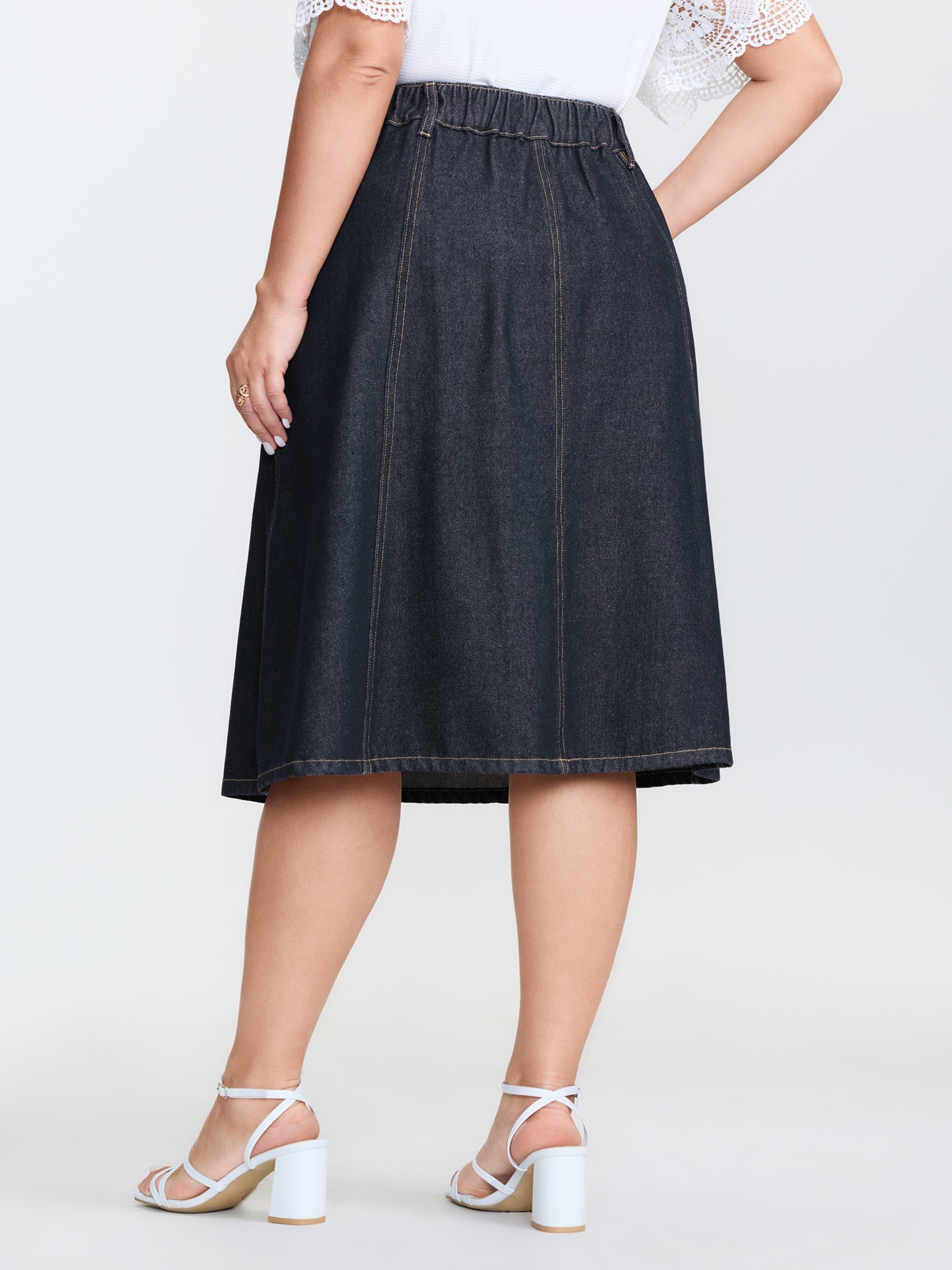 Stretchy Maxi Denim Skirt