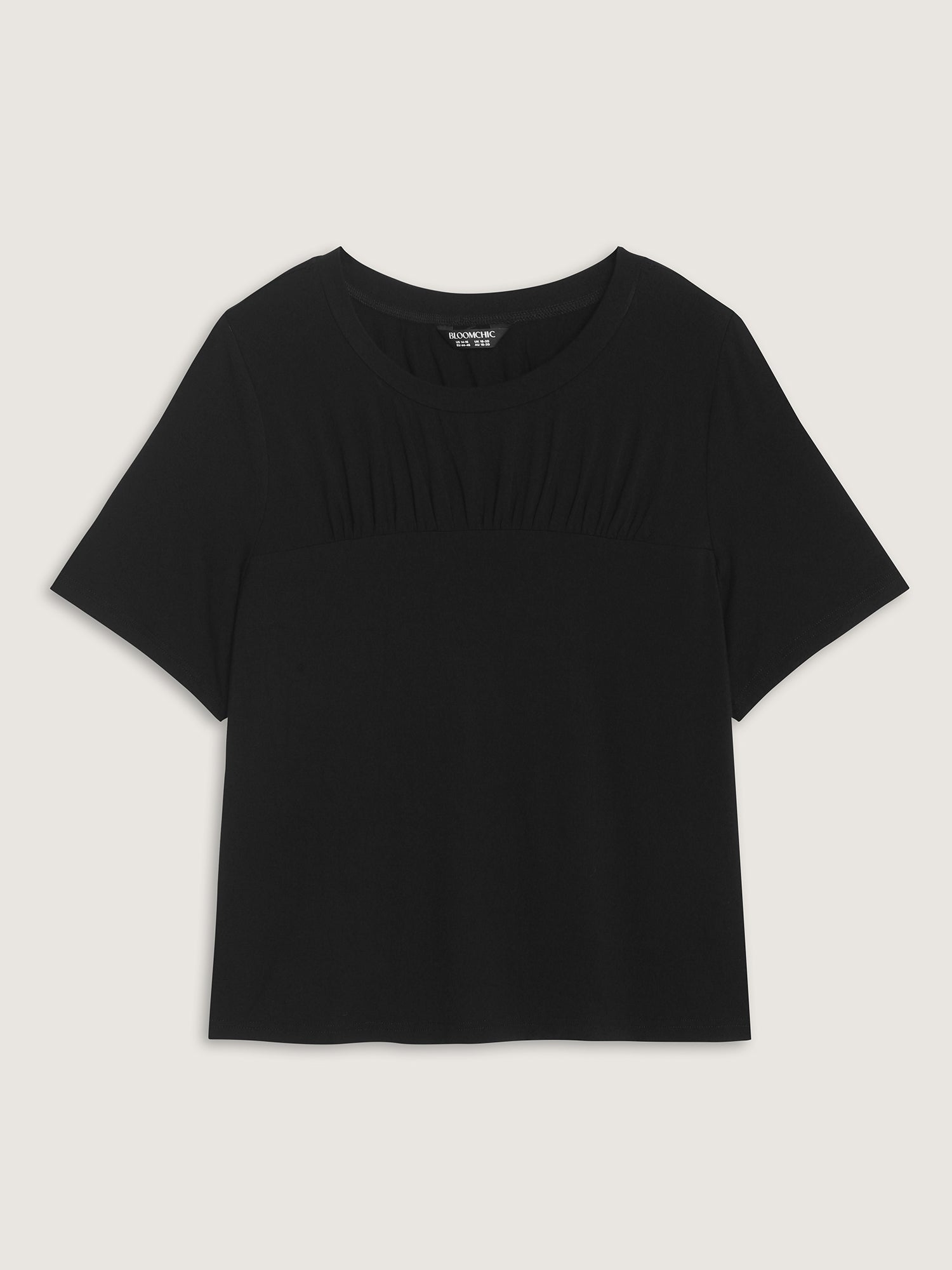 Supersoft Pleated Round Neckline Fitted T-Shirt