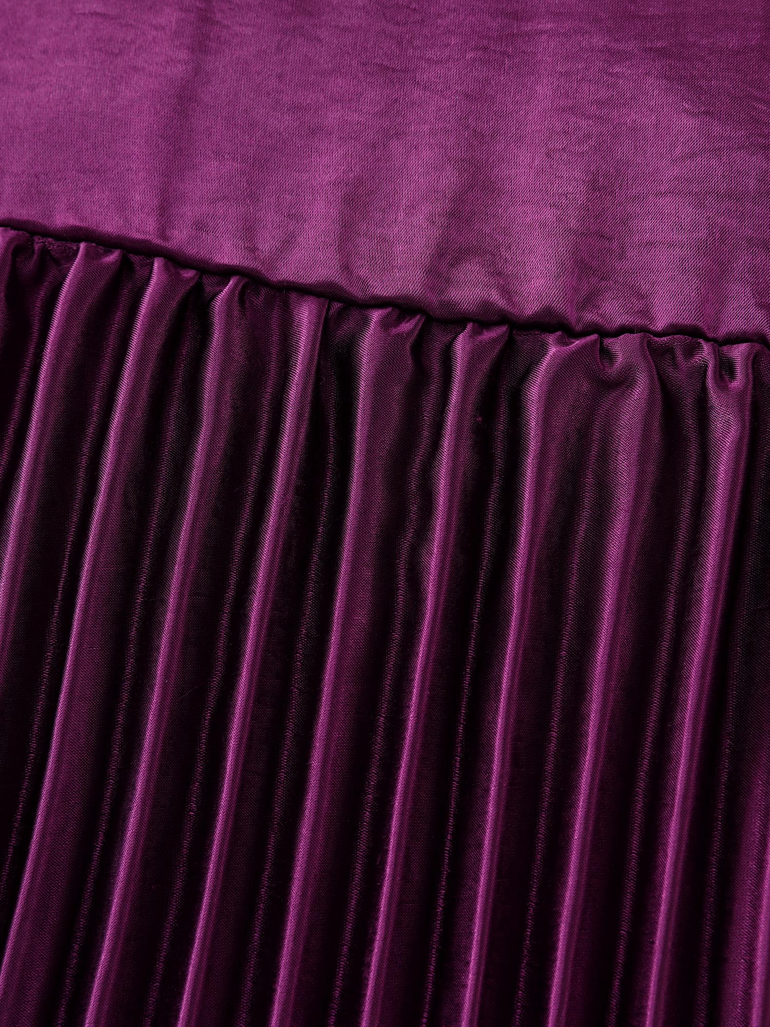 Satin Pleated Skirt Cami Midi Dress