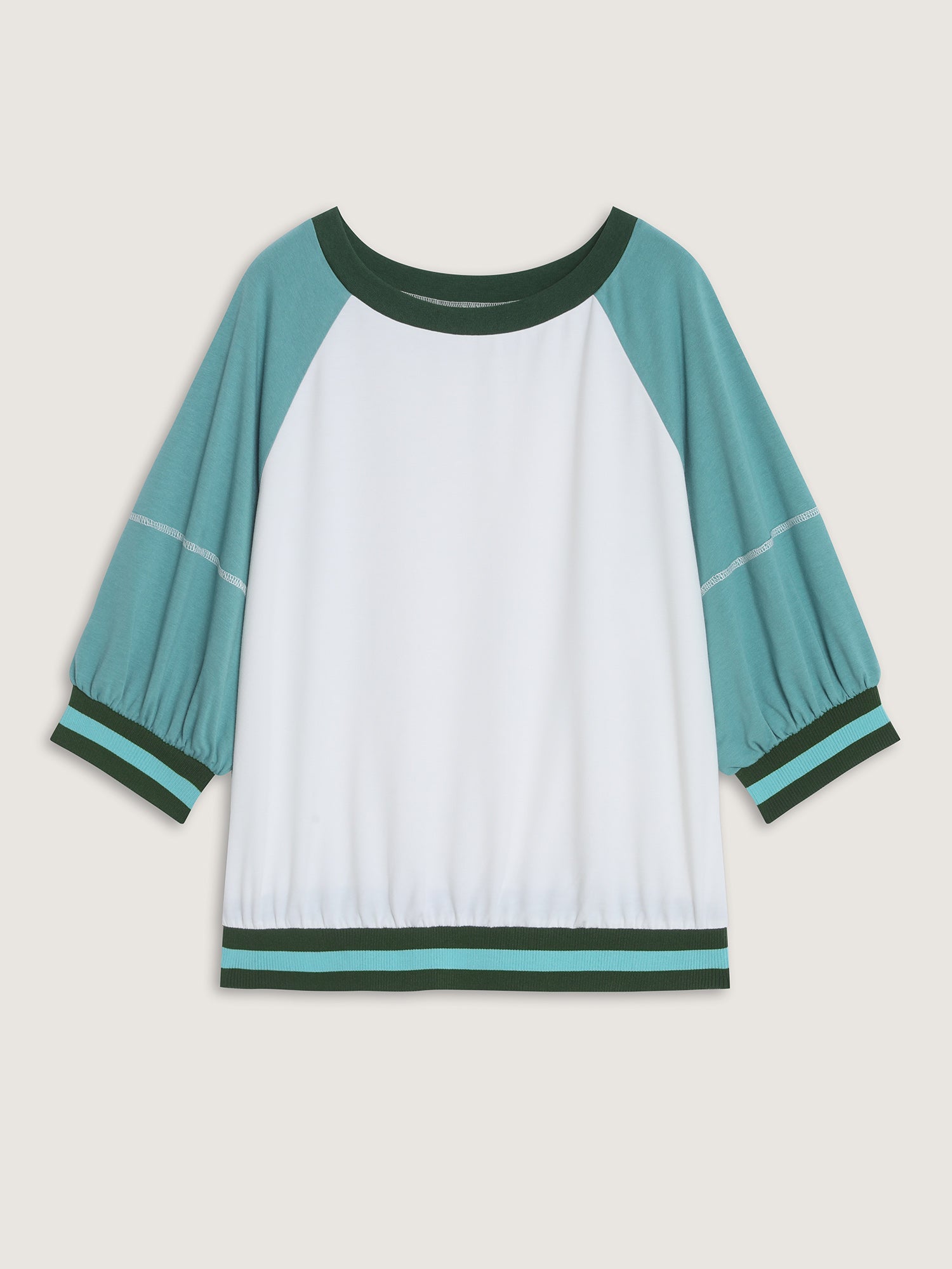 Color Contrast Raglan Sleeve Sweatshirt