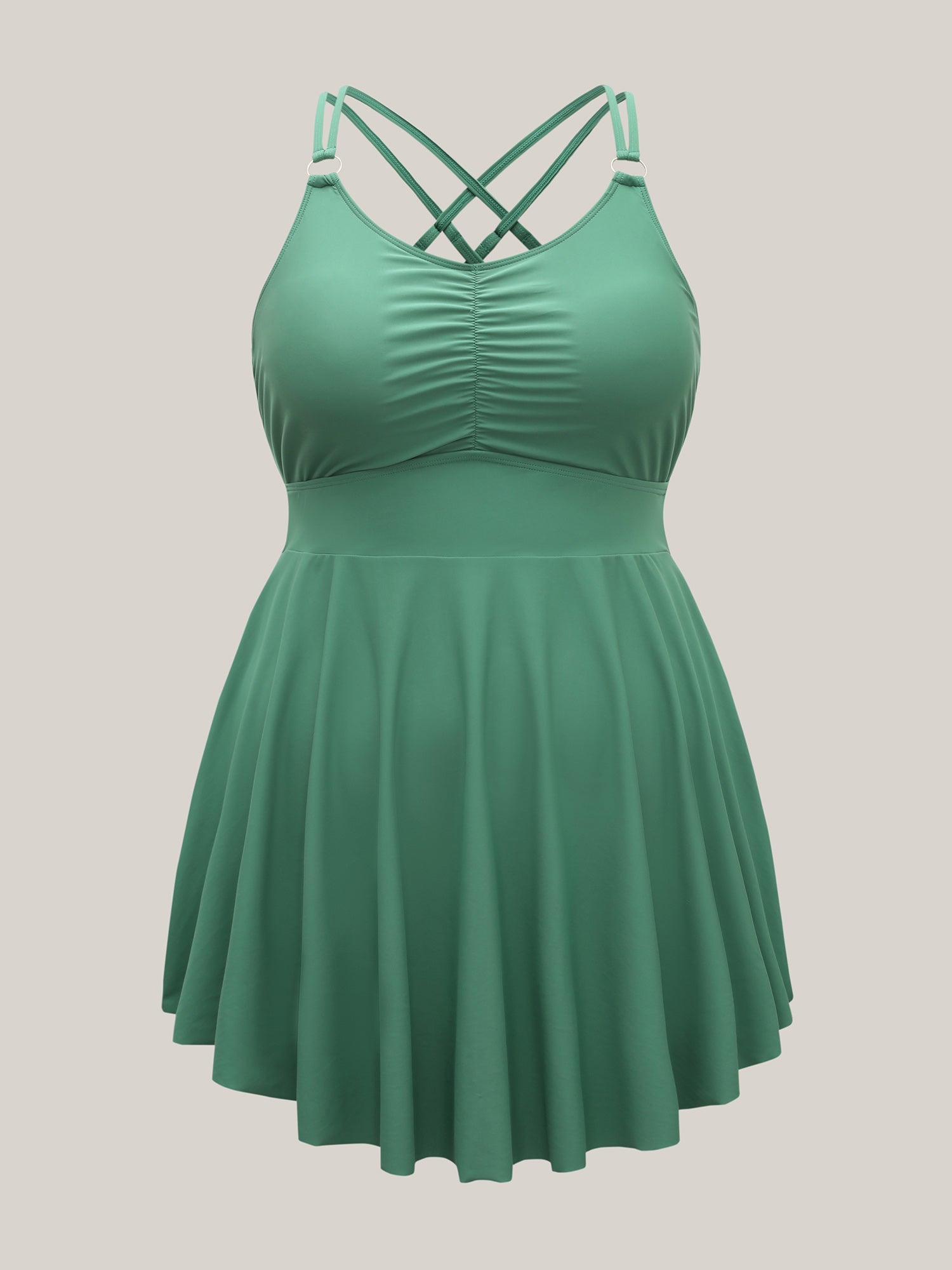 Anti Float Tie Metal Detail Swim Dress