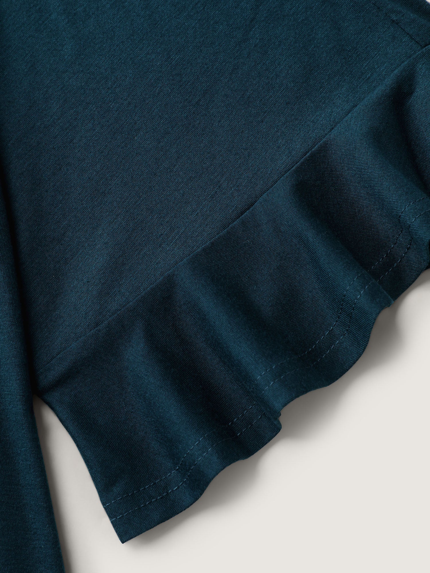 Supersoft Ruffled Sleeve Plain T-Shirt