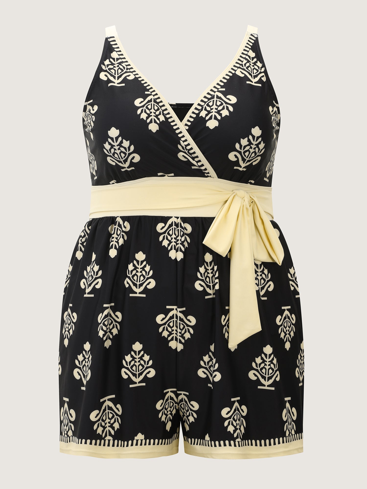Boho Print Pockets One-Piece Swimsuit
