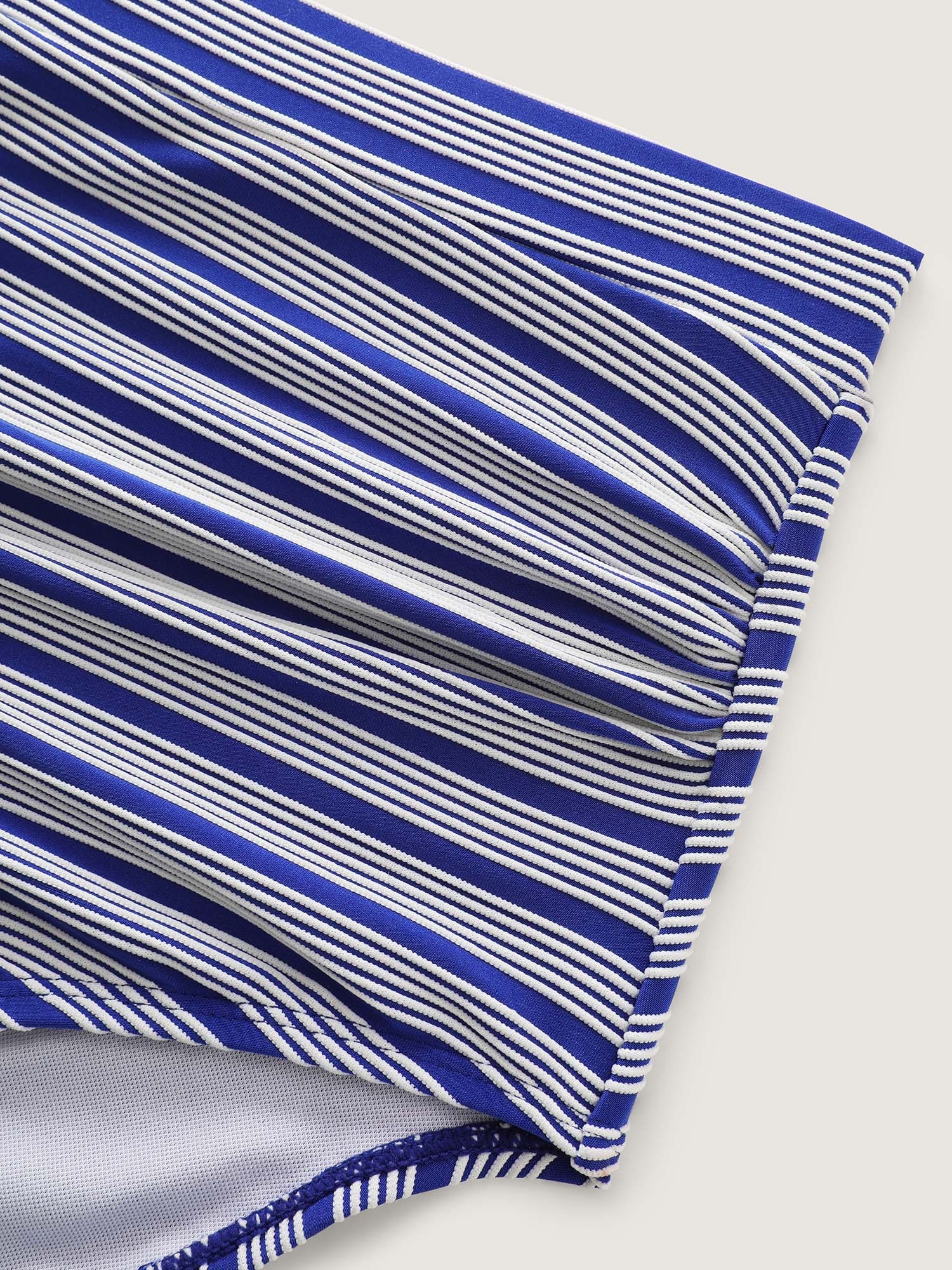 Striped Print High Waisted Swim Bottoms