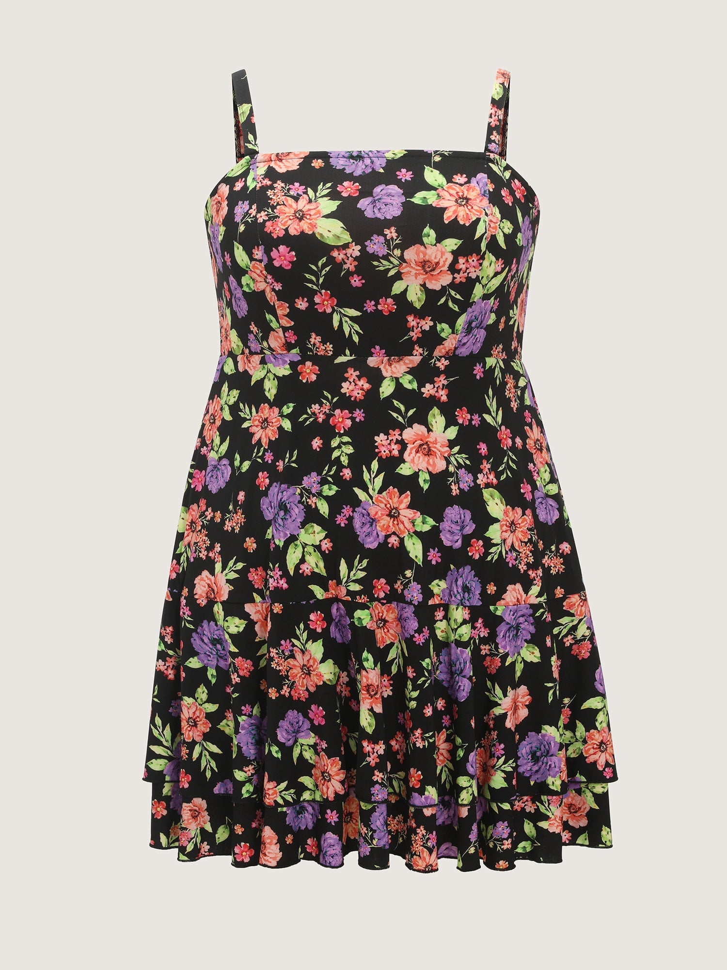 Stretchy Floral Print Sleeveless Mini Dress