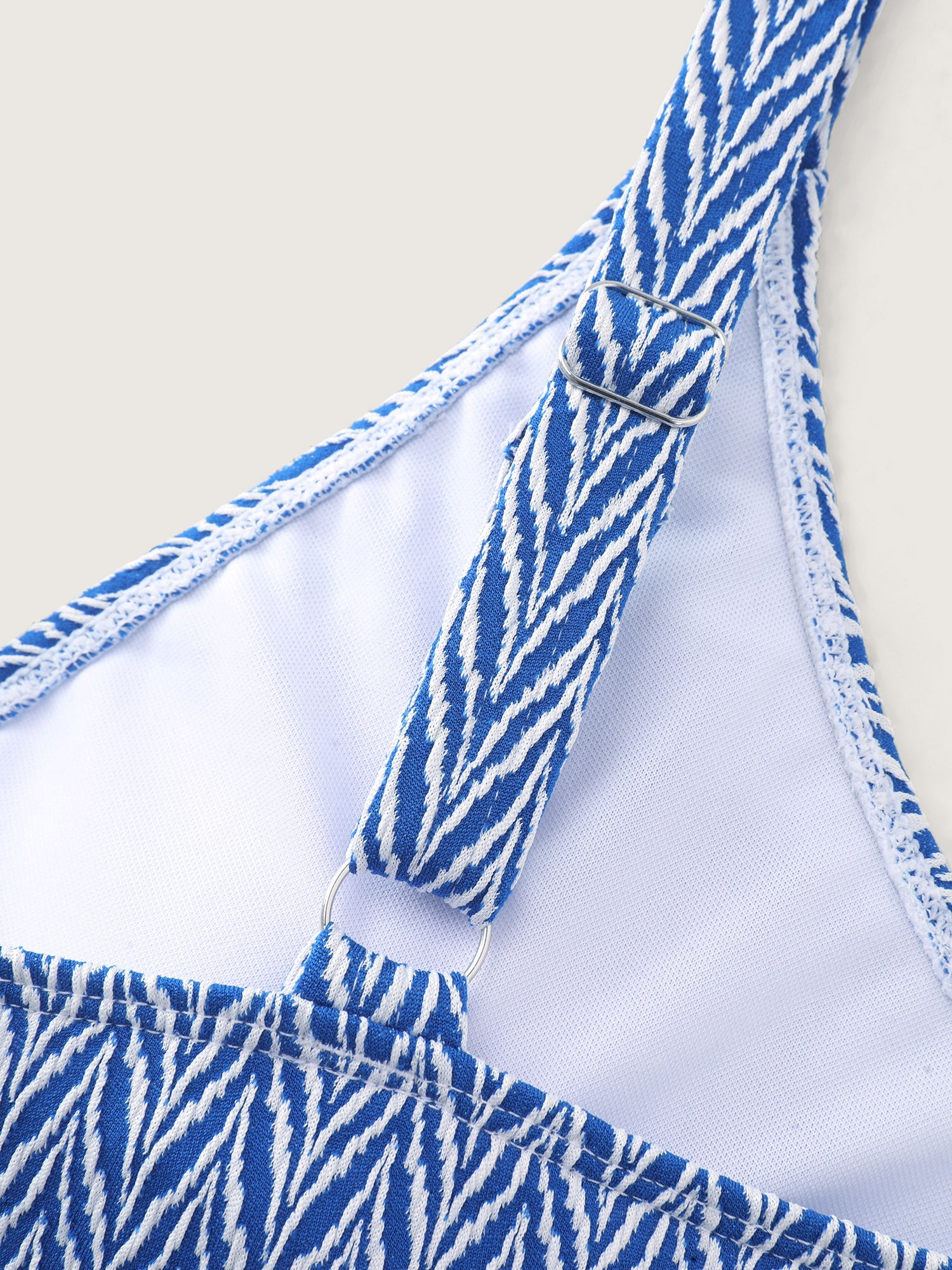 Geometric Print Cut-Out Swim Top