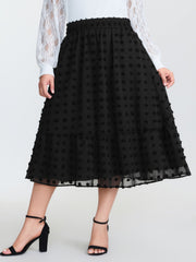 Chiffon Textured Stretchy Waist Maxi Skirt