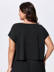 Supersoft Tassel Trim Neckline Knit Top