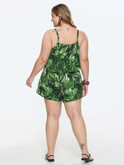 Tropical Print Wide-Leg Breezy Romper