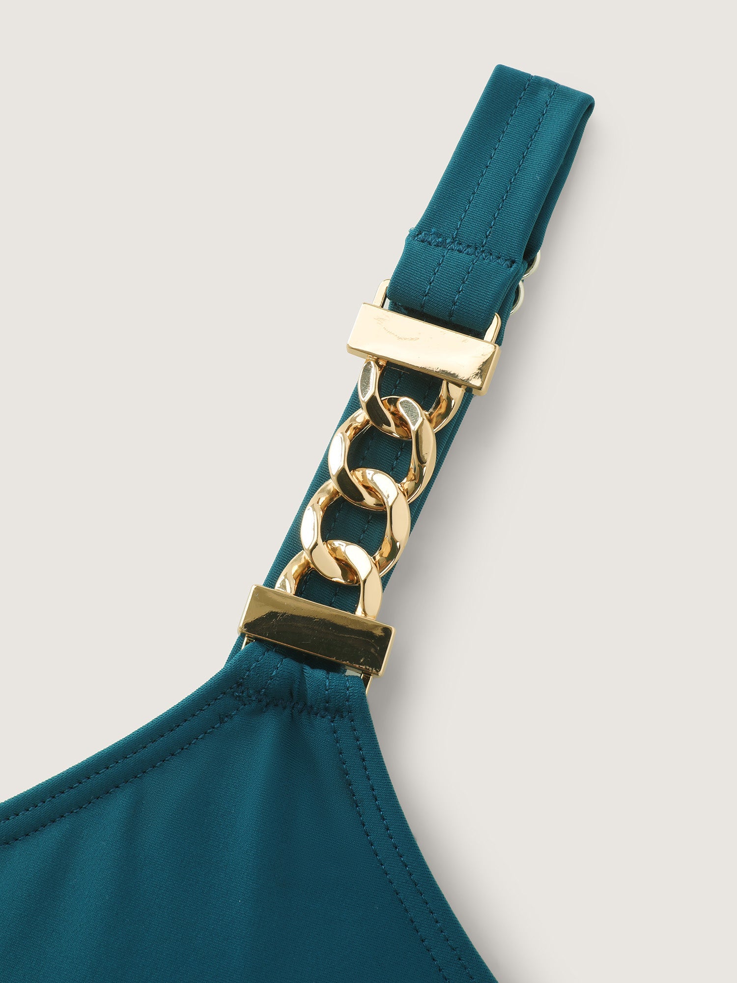 Ruched Adjustable Drawstrings Plain Swim Top