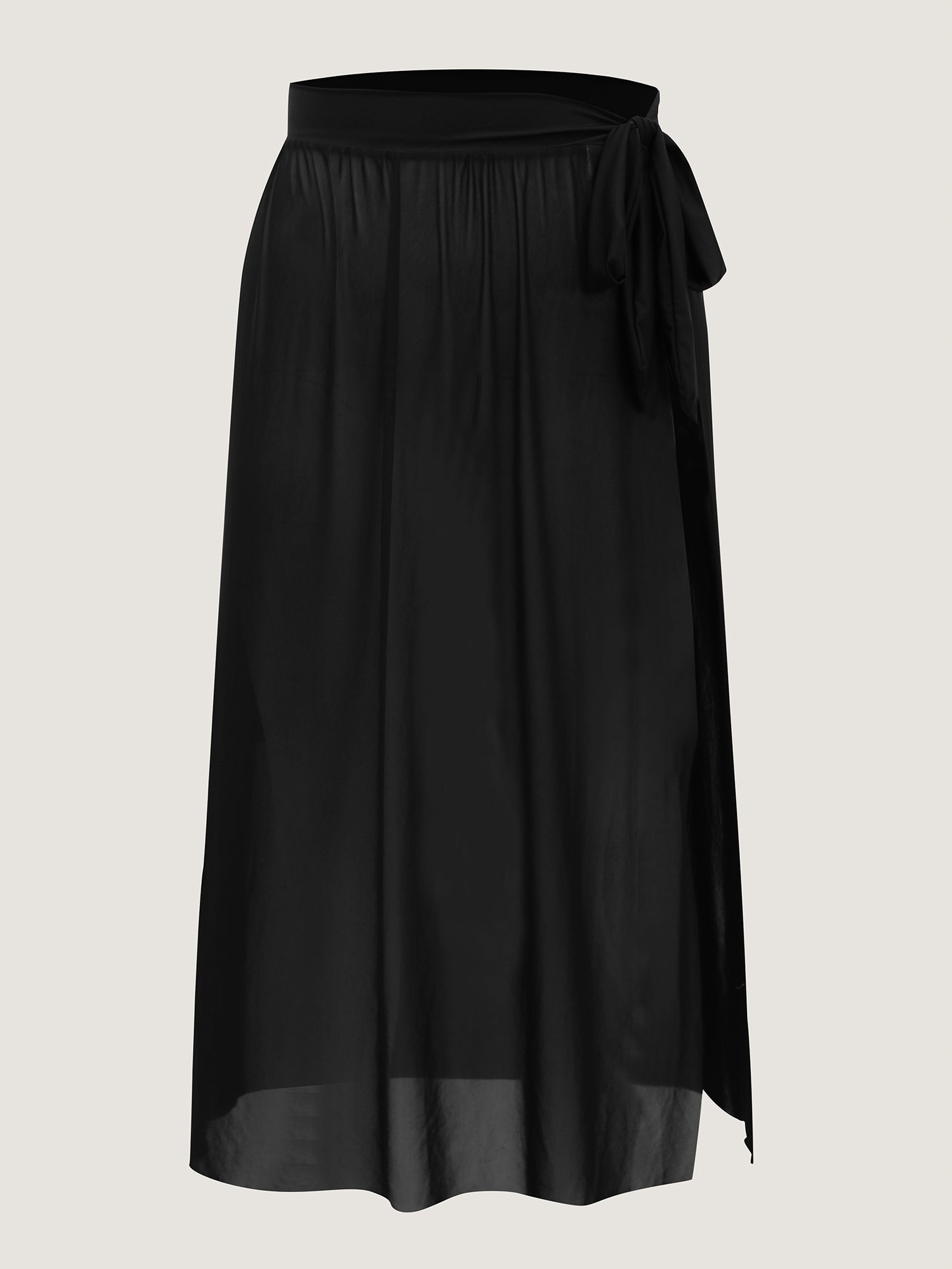 Two-Piece Contrast Sheer Sarong Swimsuit