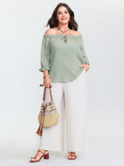 Ruffled Off-Shoulder Neckline Blouse