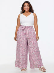 Everyday Floral Print Waist-Tie Wide-Leg Pants
