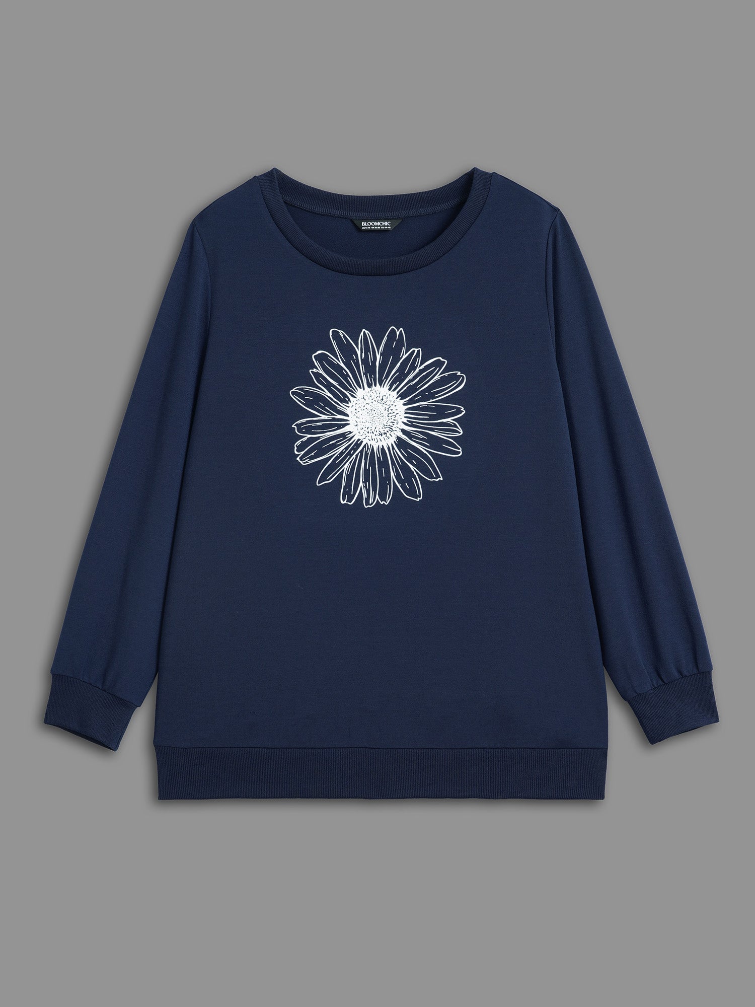 Floral Print Crew Neck Sweatshirt