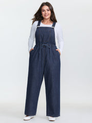 Drawstring Waist Adjustable Overall Jumpsuit