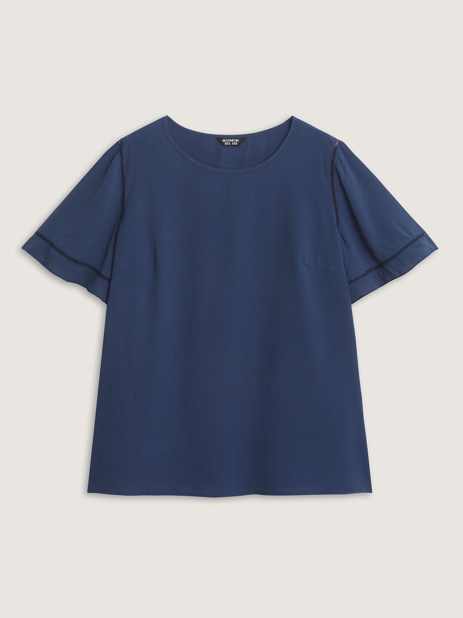 Ruffled Sleeve Round Neck Blouse